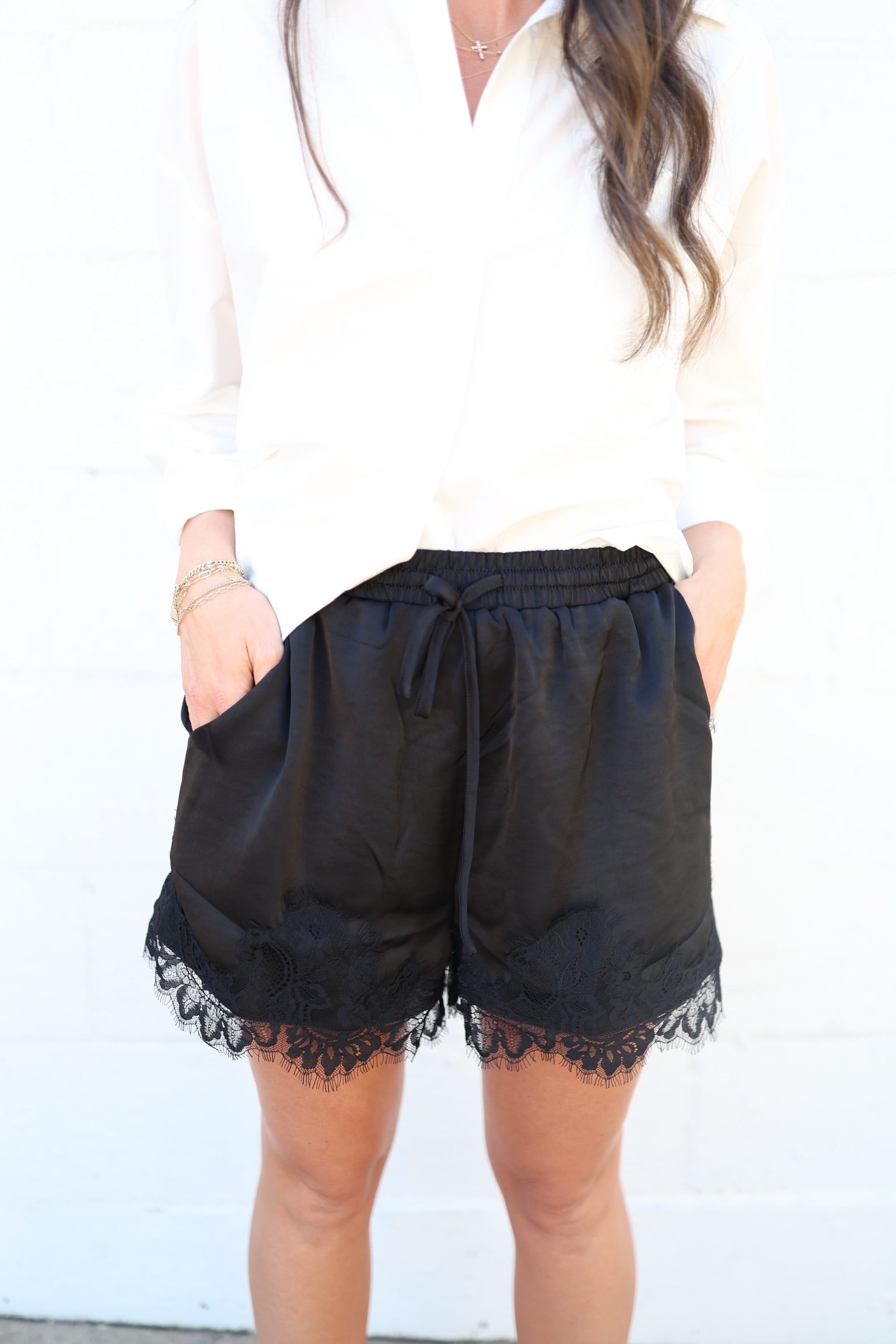 Black Lace Shorts
