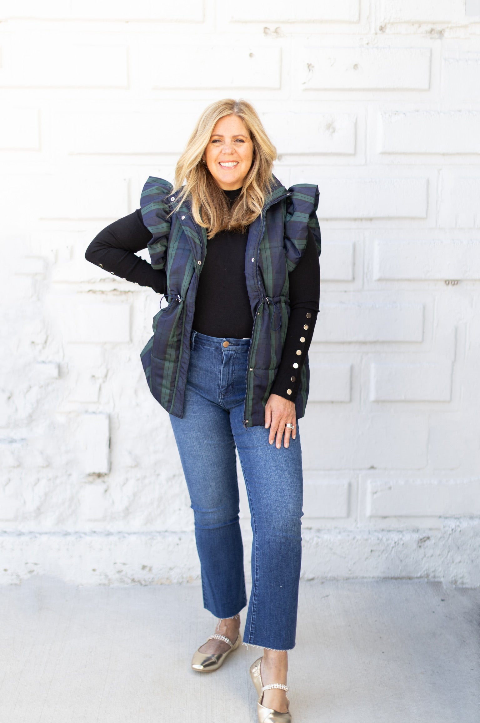 Plaid Puffer Vest