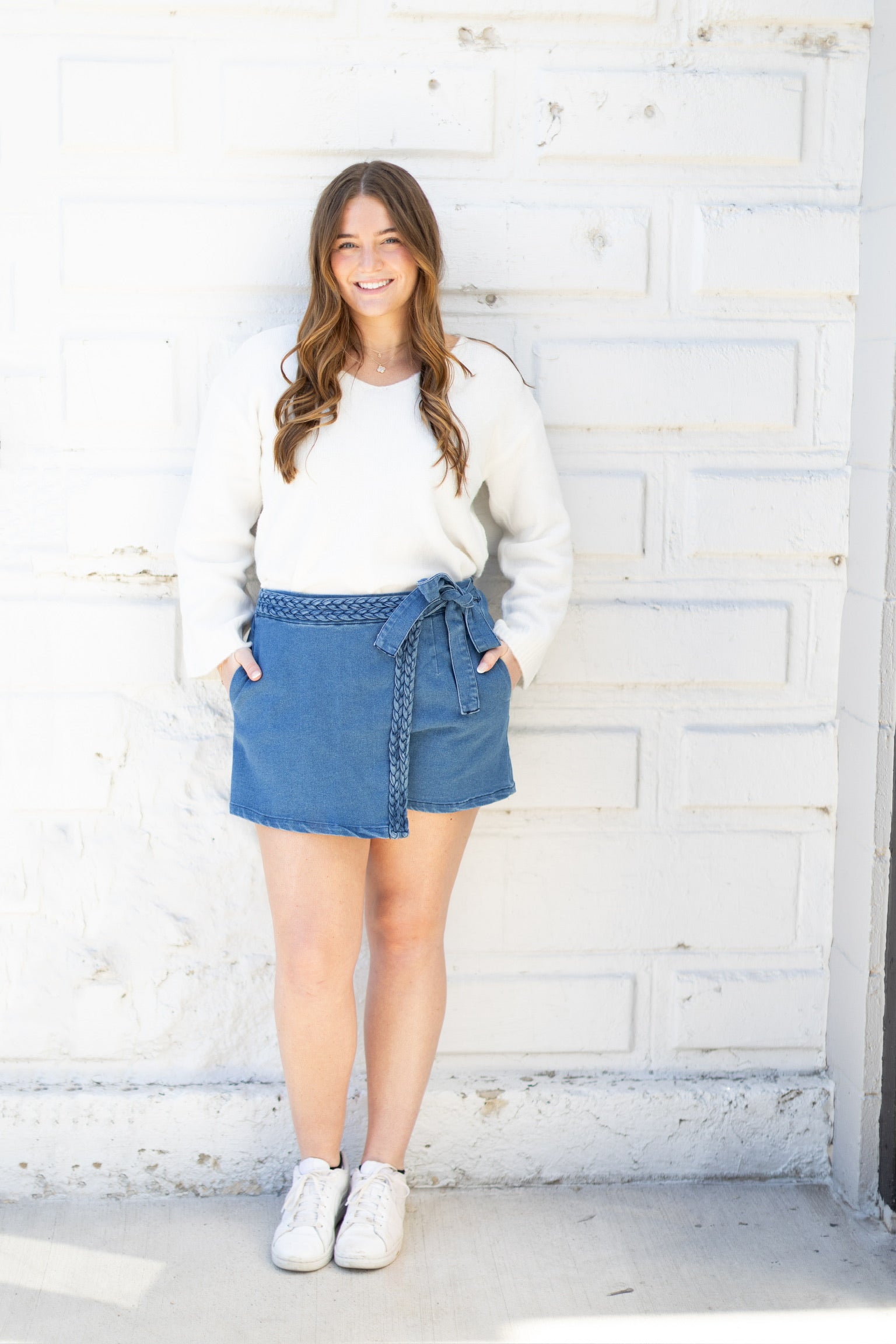 Braided Denim Skirt