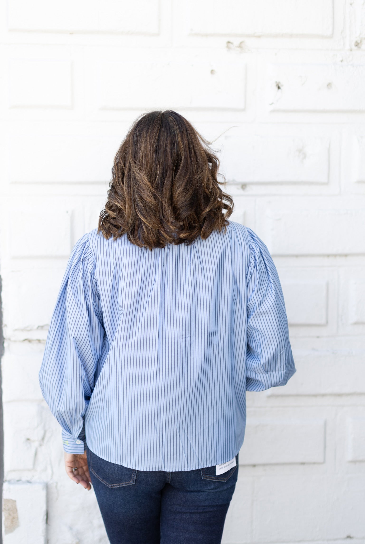 Stripe Ruffle Collar Top