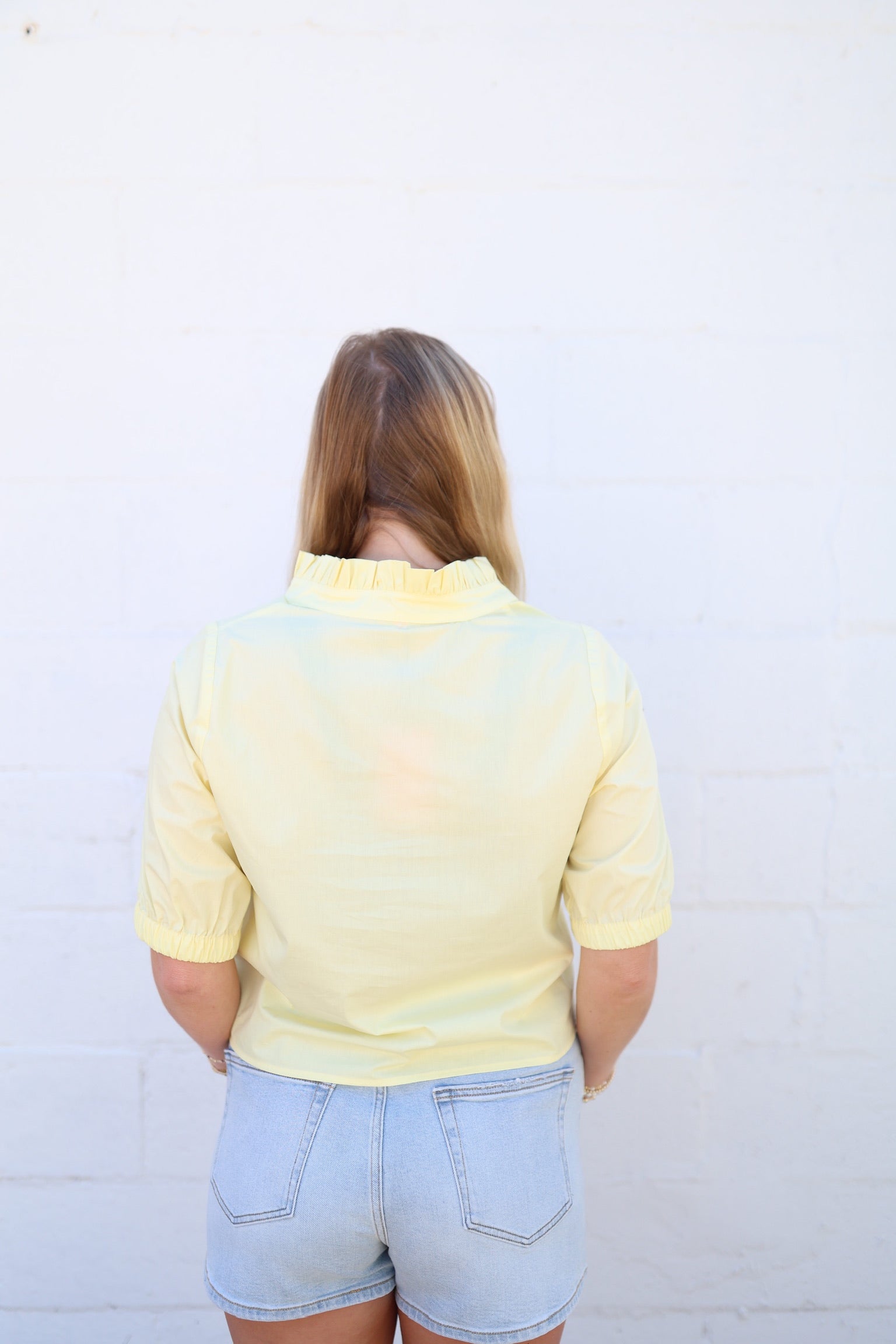 Yellow Pixie Ruffle Blouse