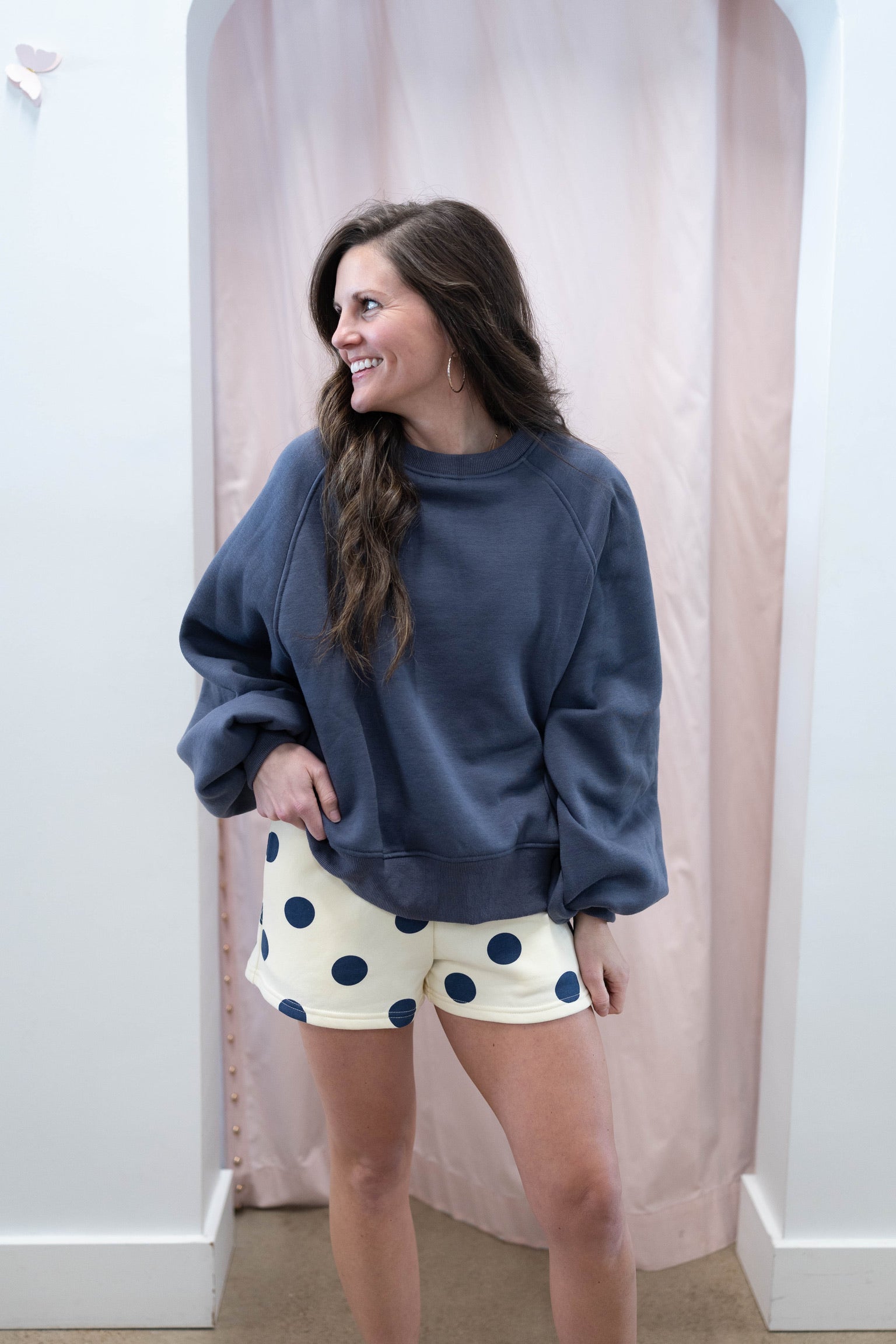 Navy Bubble Sweatshirt