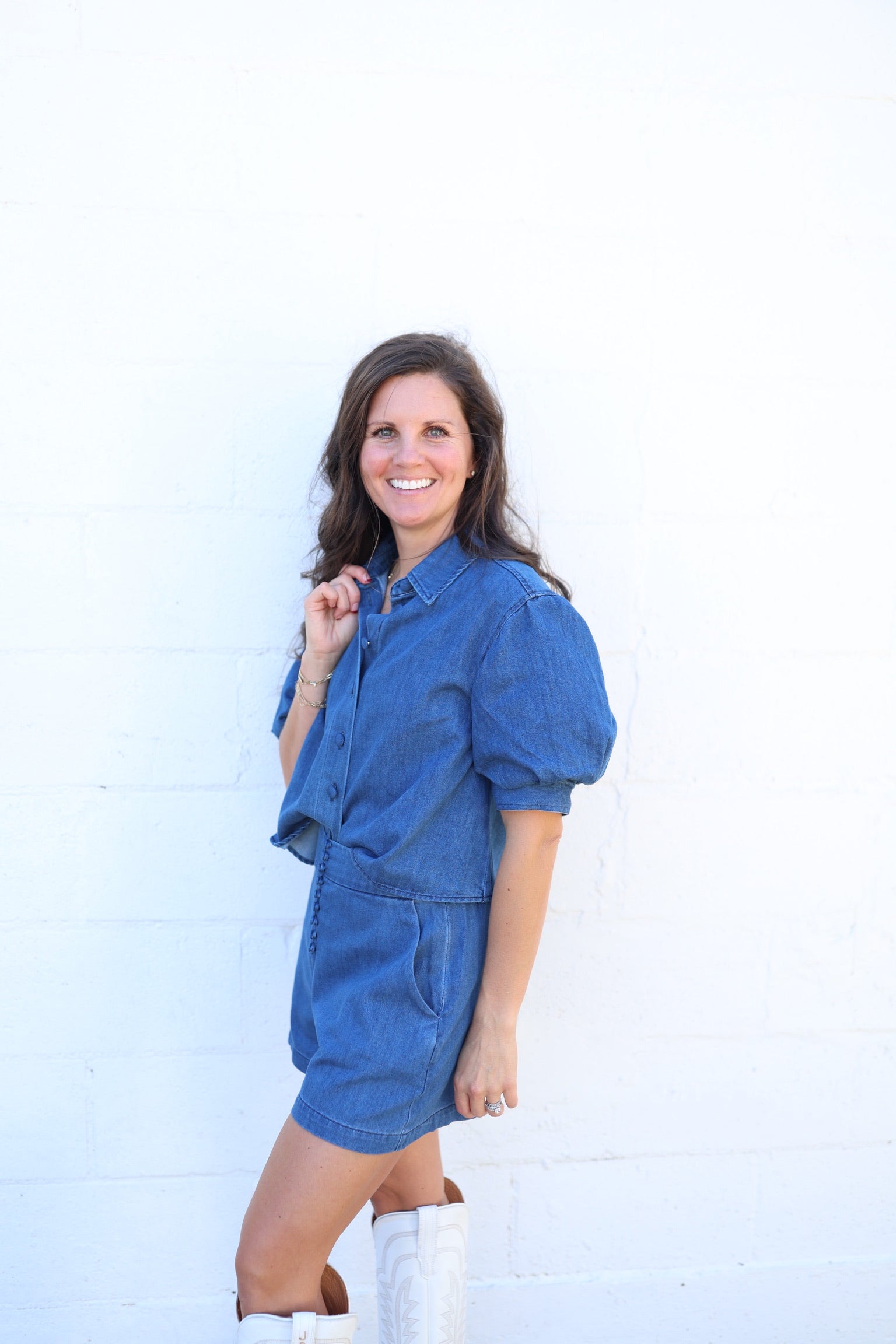 Dani Denim Puff Sleeve Top