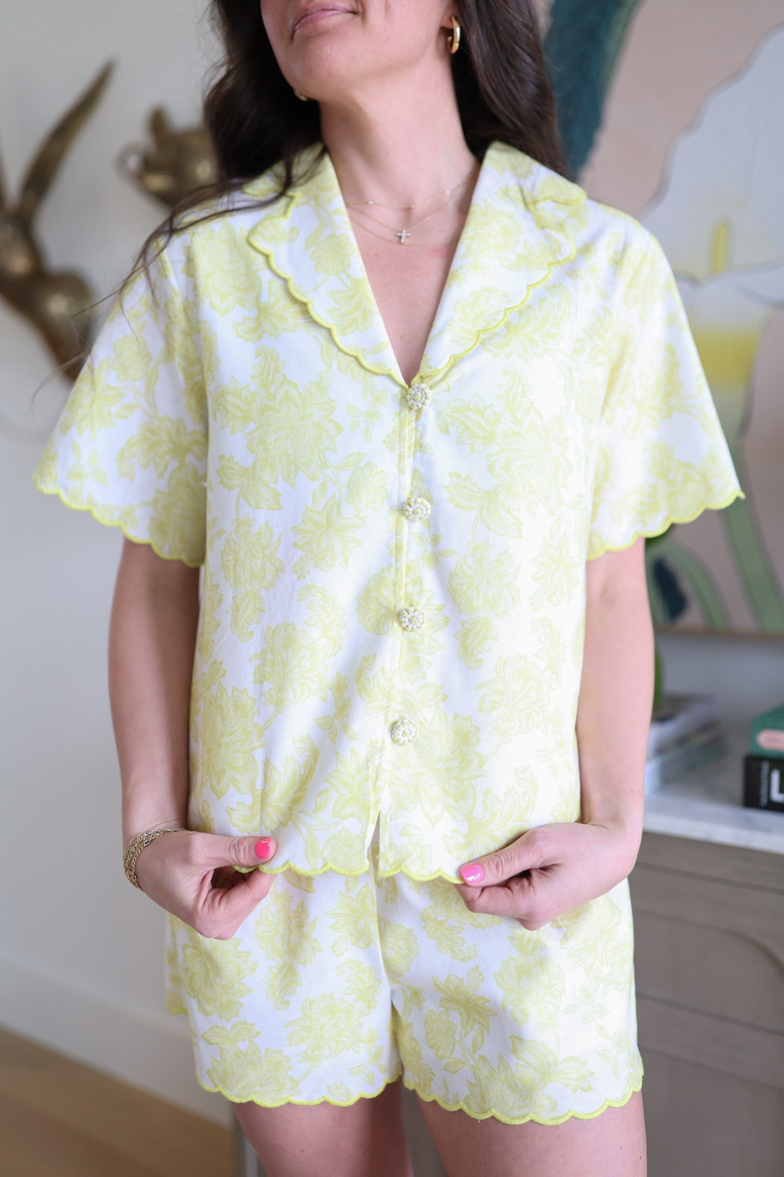 Botanical Scallop Top