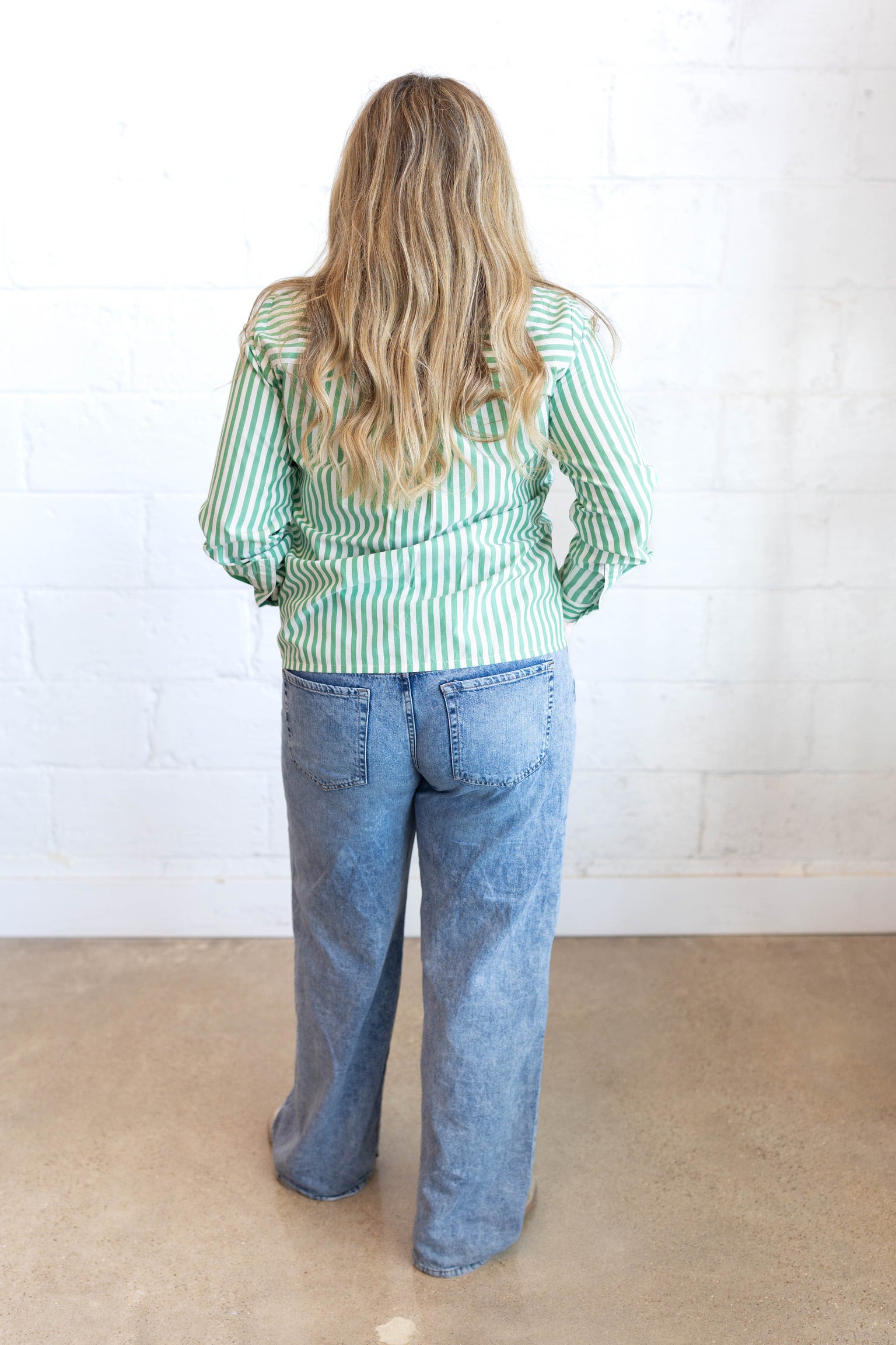 Hetila Green Stripe Top