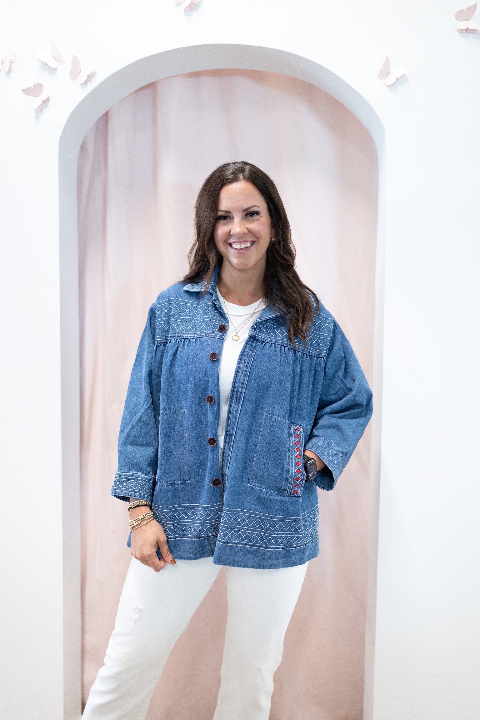 Beth Embroidered Denim Jacket