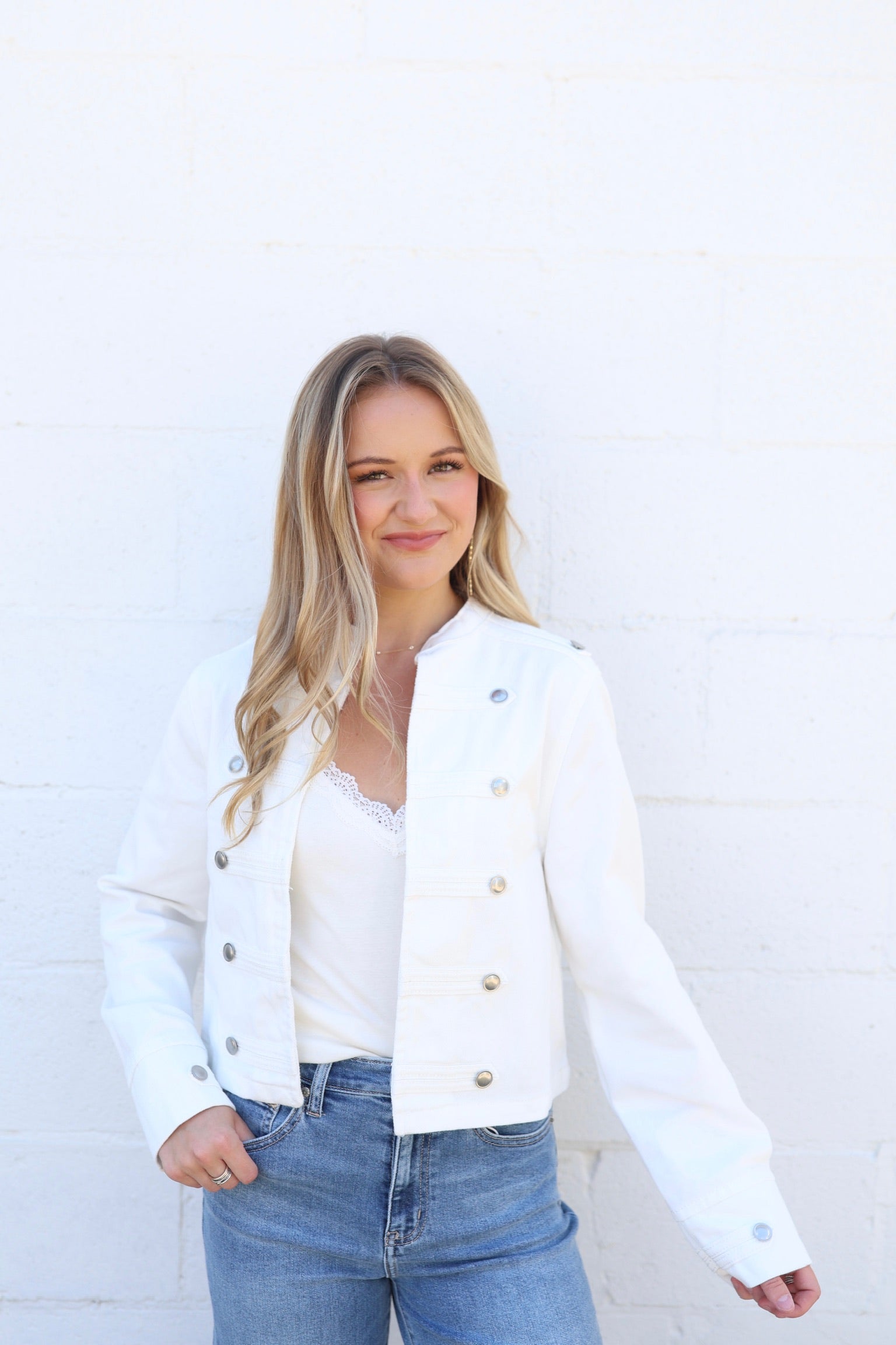 Taylor White Denim Jacket