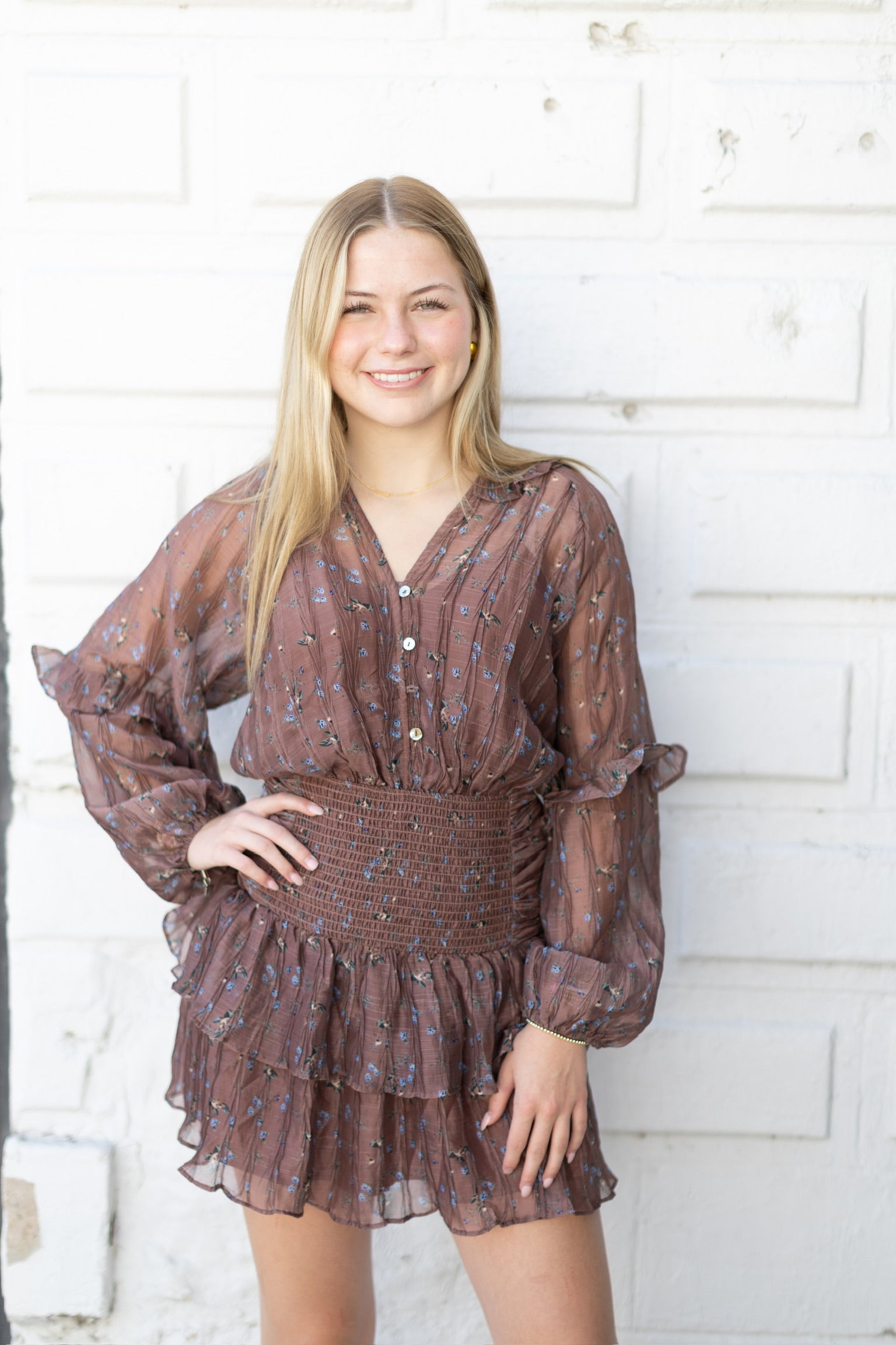 Floral Smocked Mini Dress