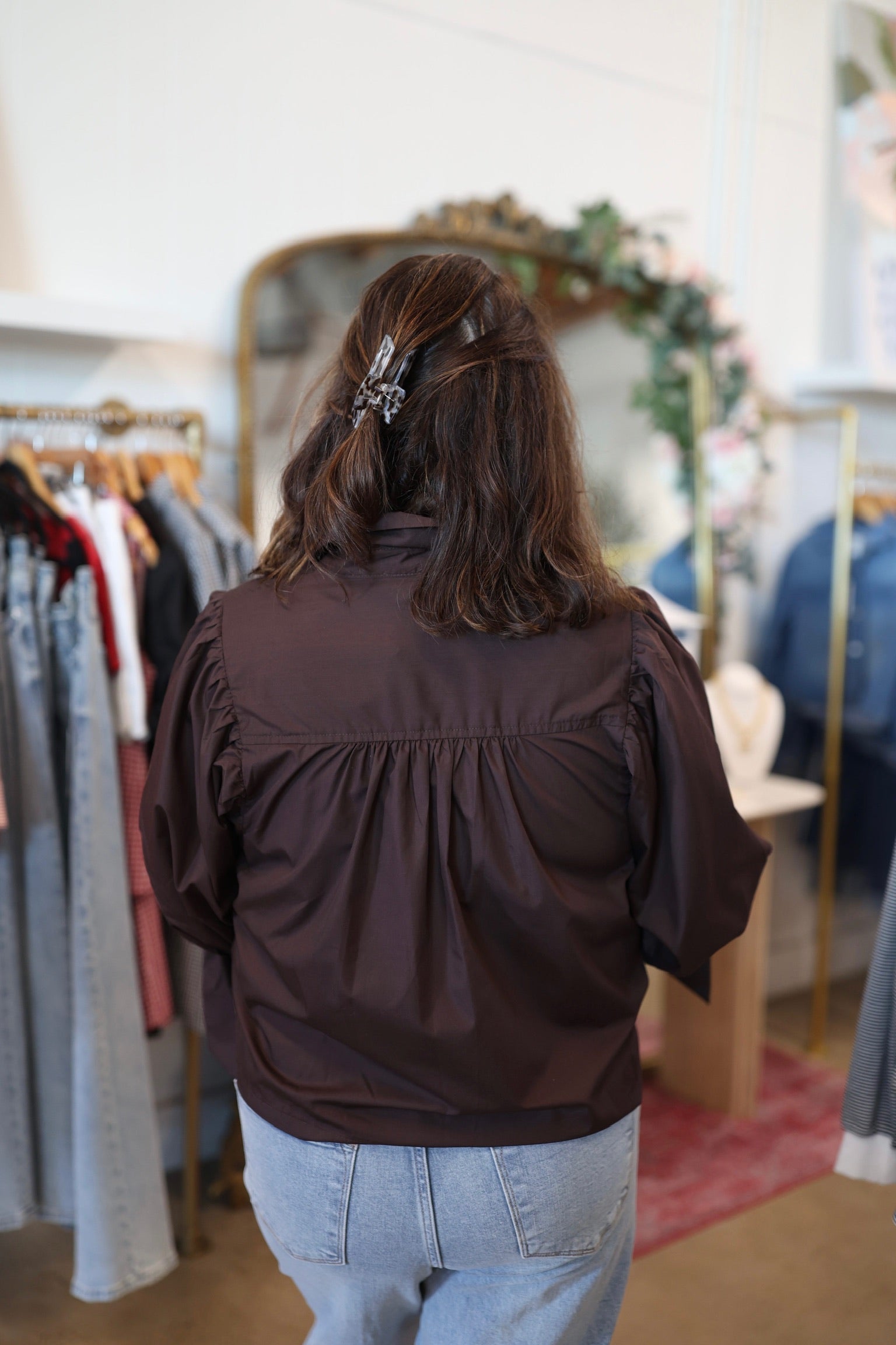 Blythe Brown Scallop Blouse