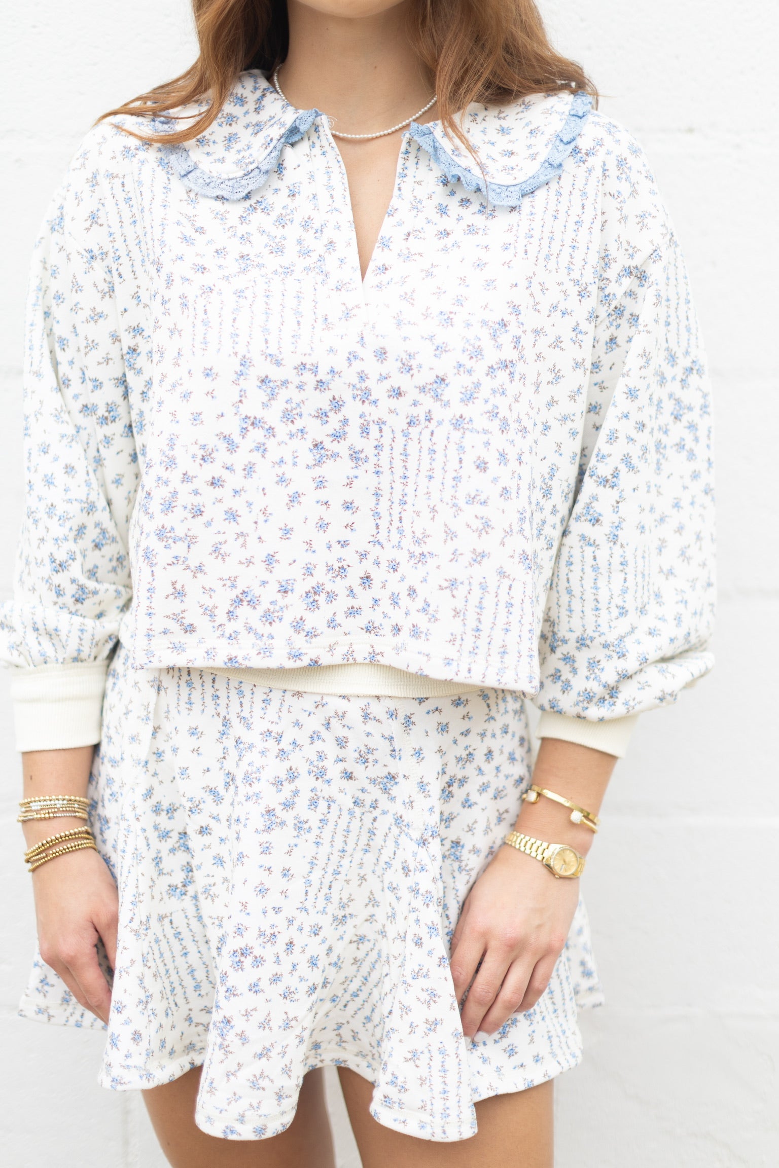 Blue Daisy Floral Top