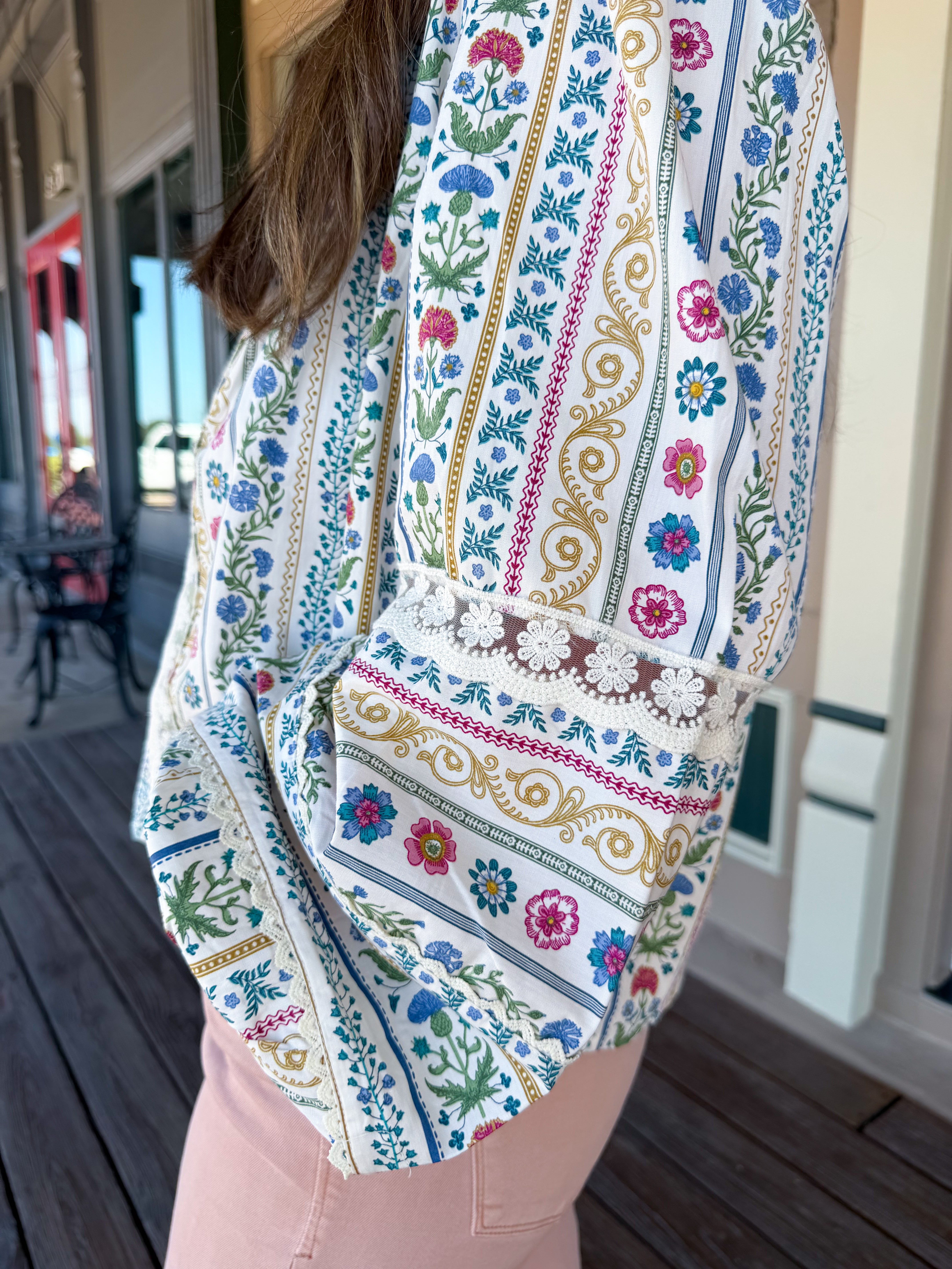 French Cottage Floral Button Up