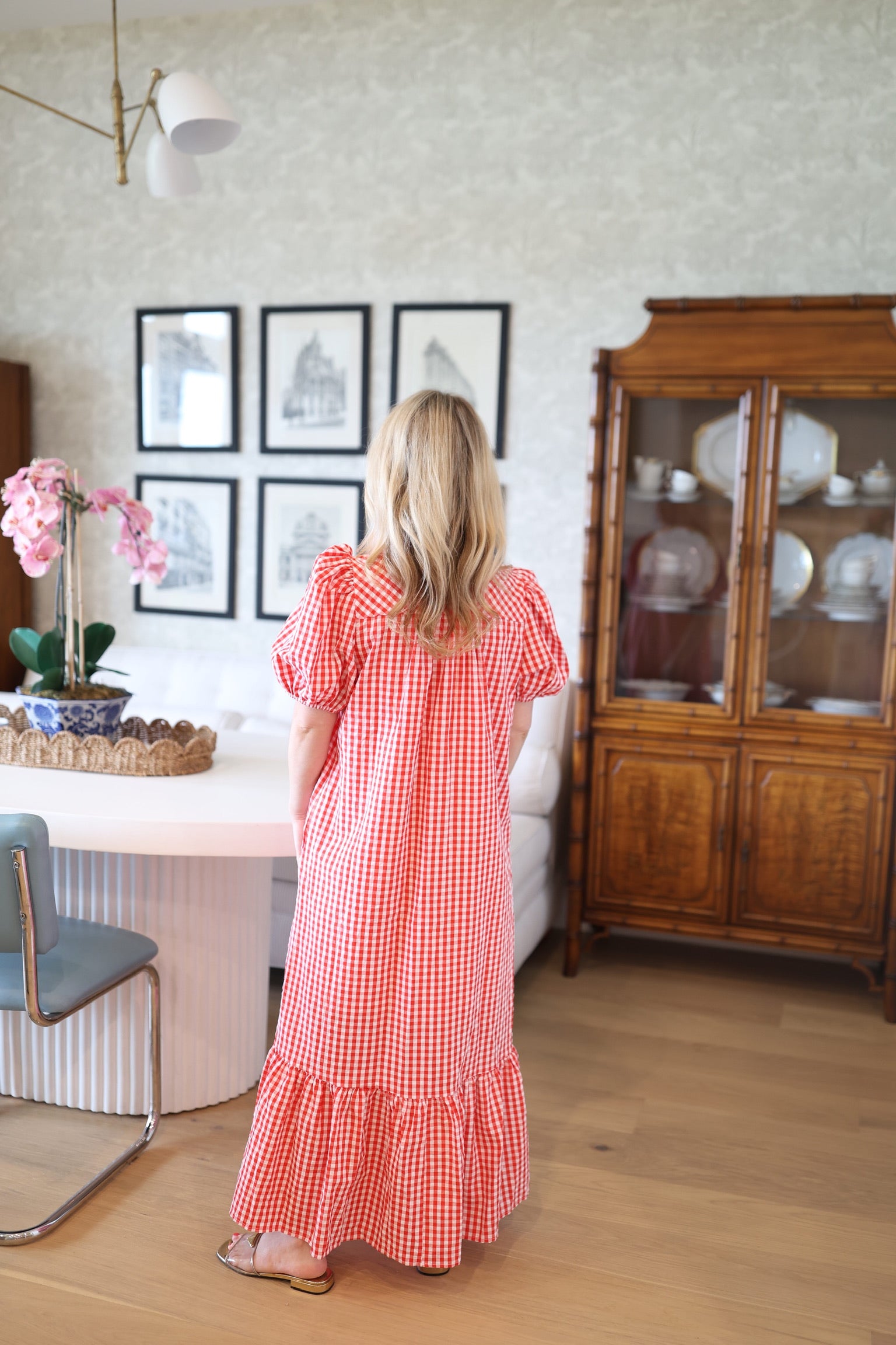 Ruth Red Gingham Dress