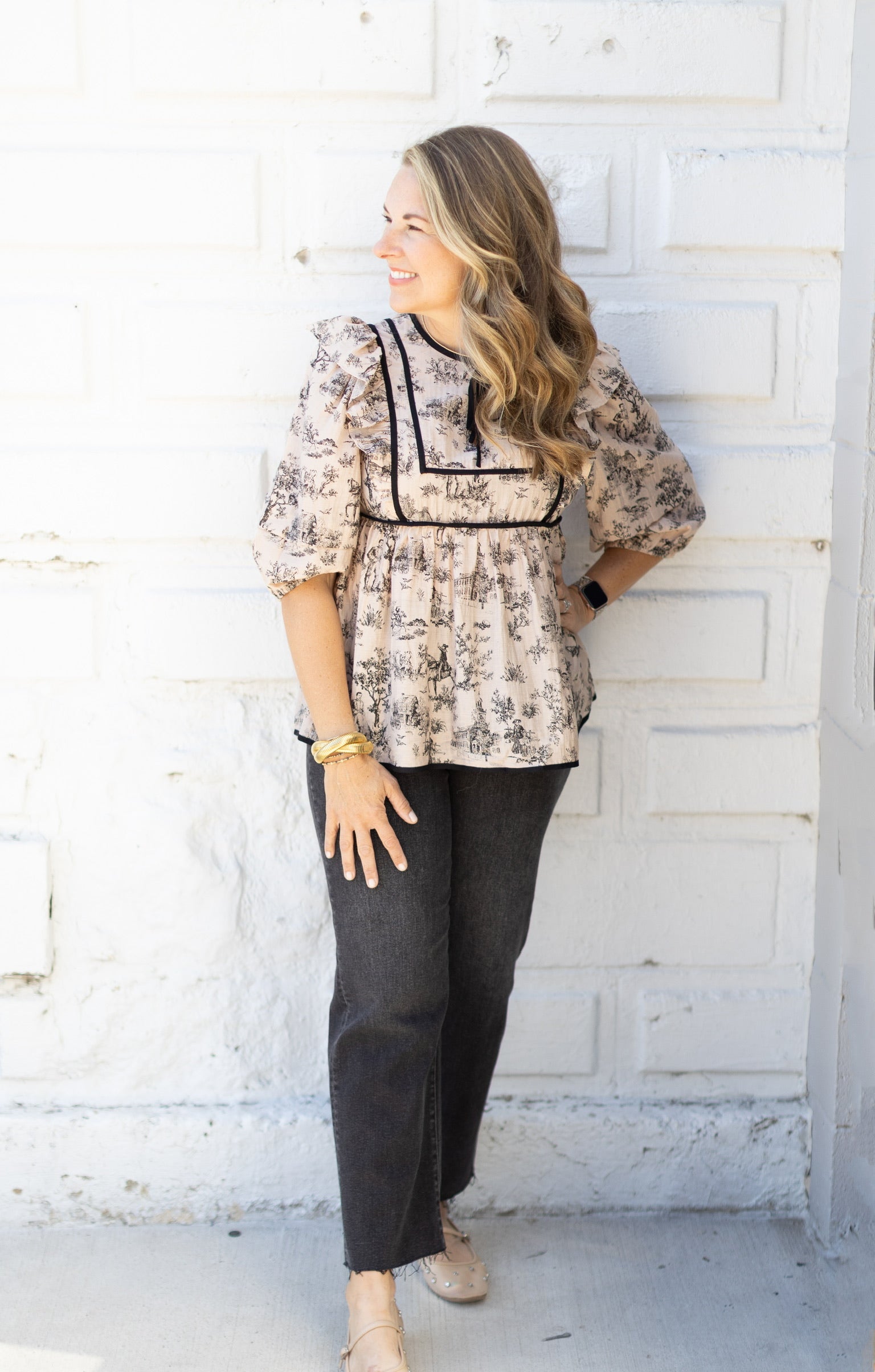 Taupe Toile Top