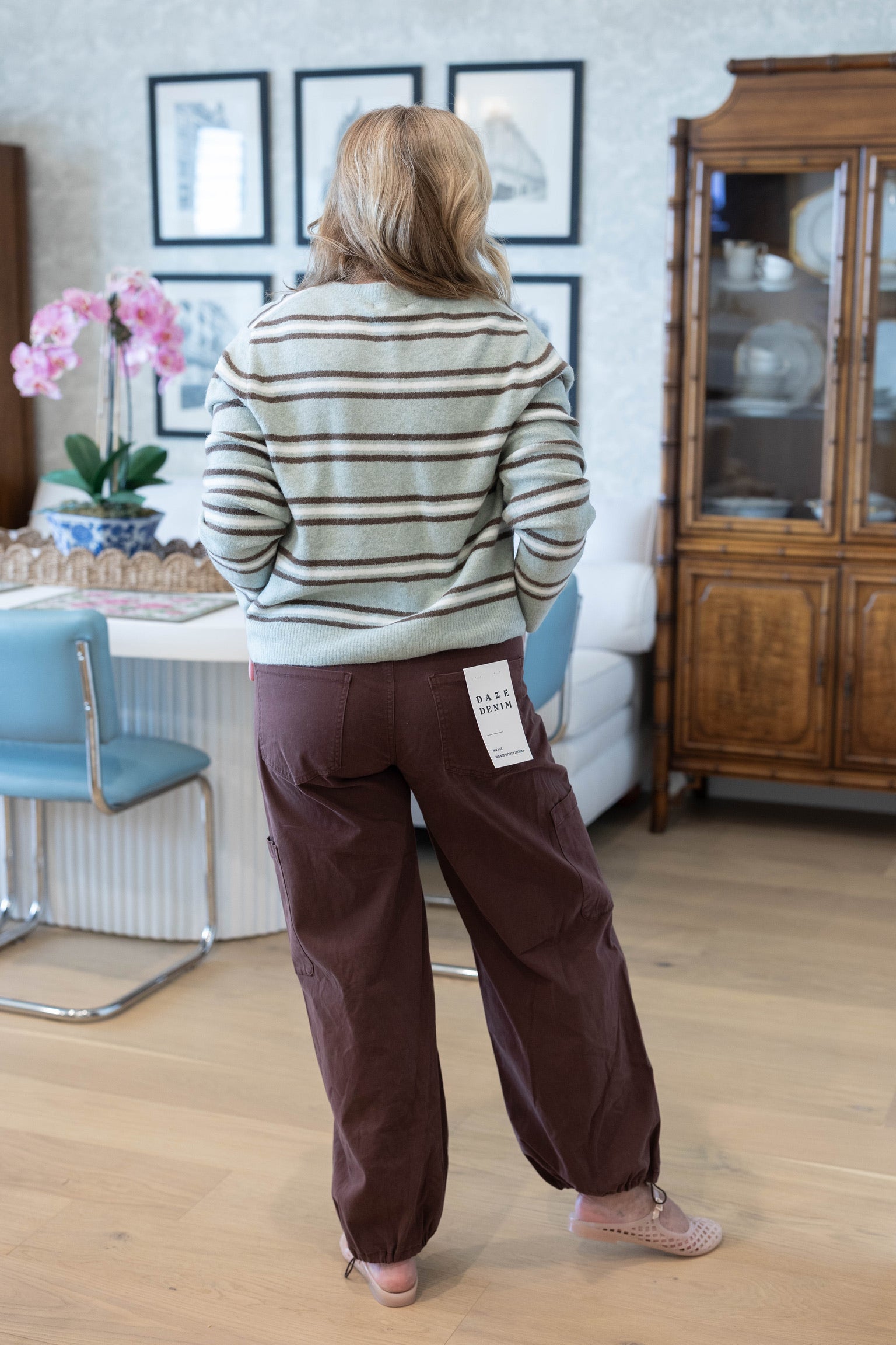 Aqua Cloud Medina Stripe Cardigan