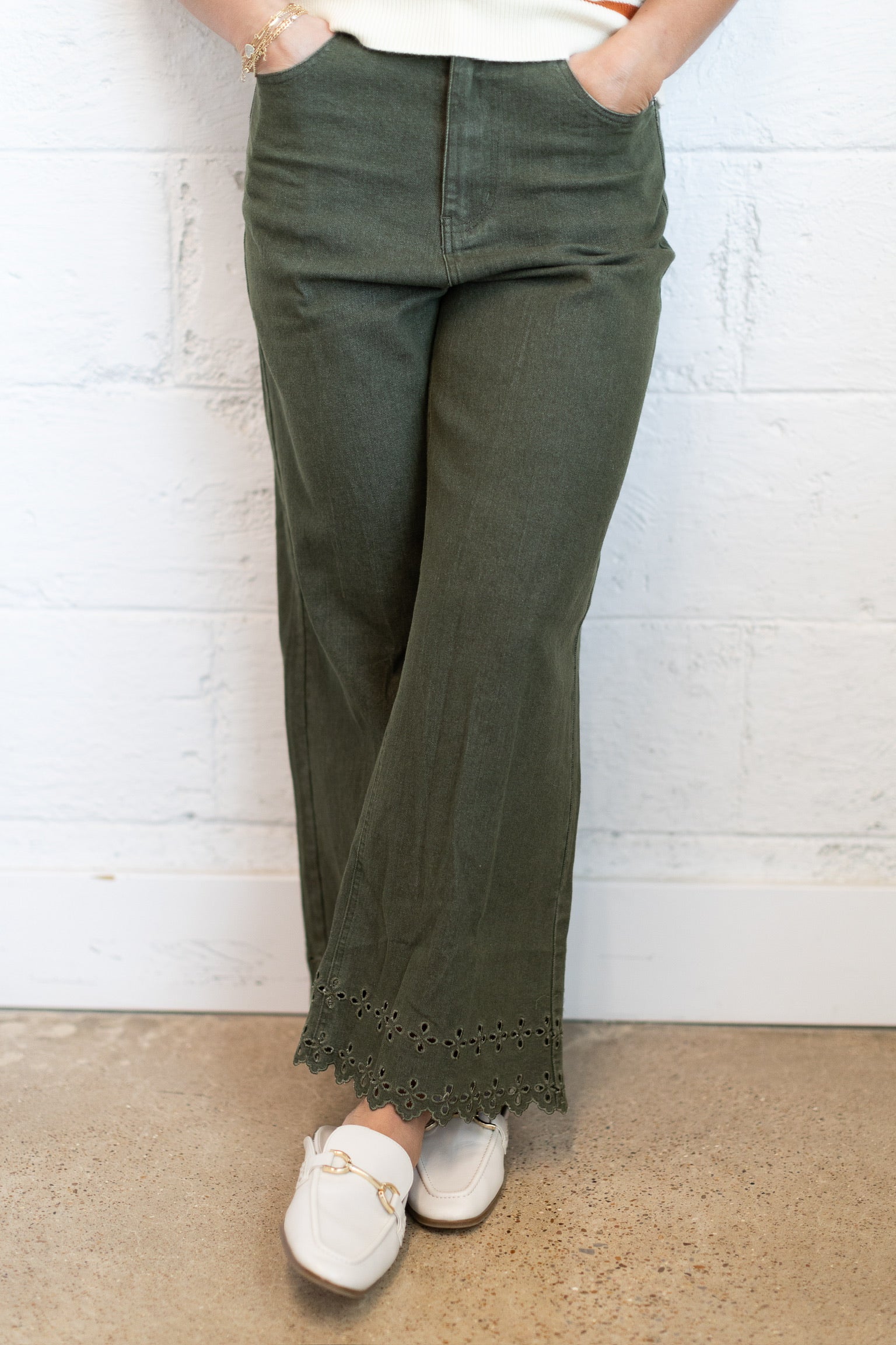 Olive Sage Jeans