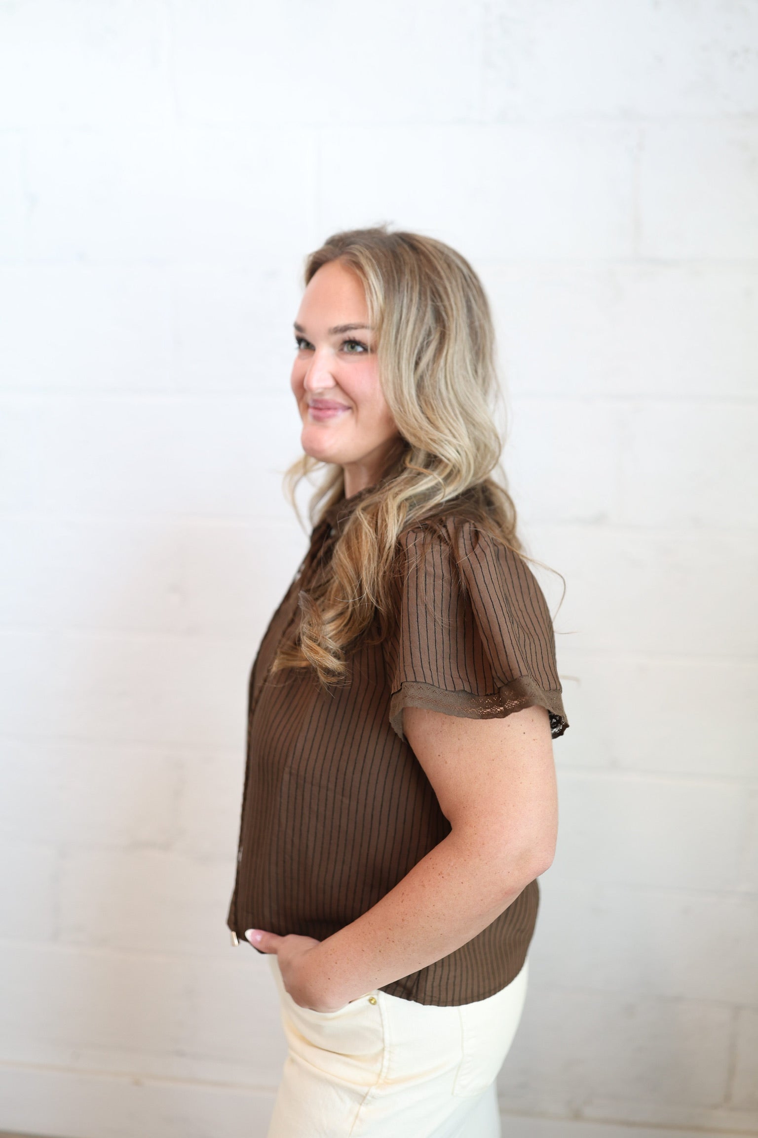 Billie Lace Brown Blouse