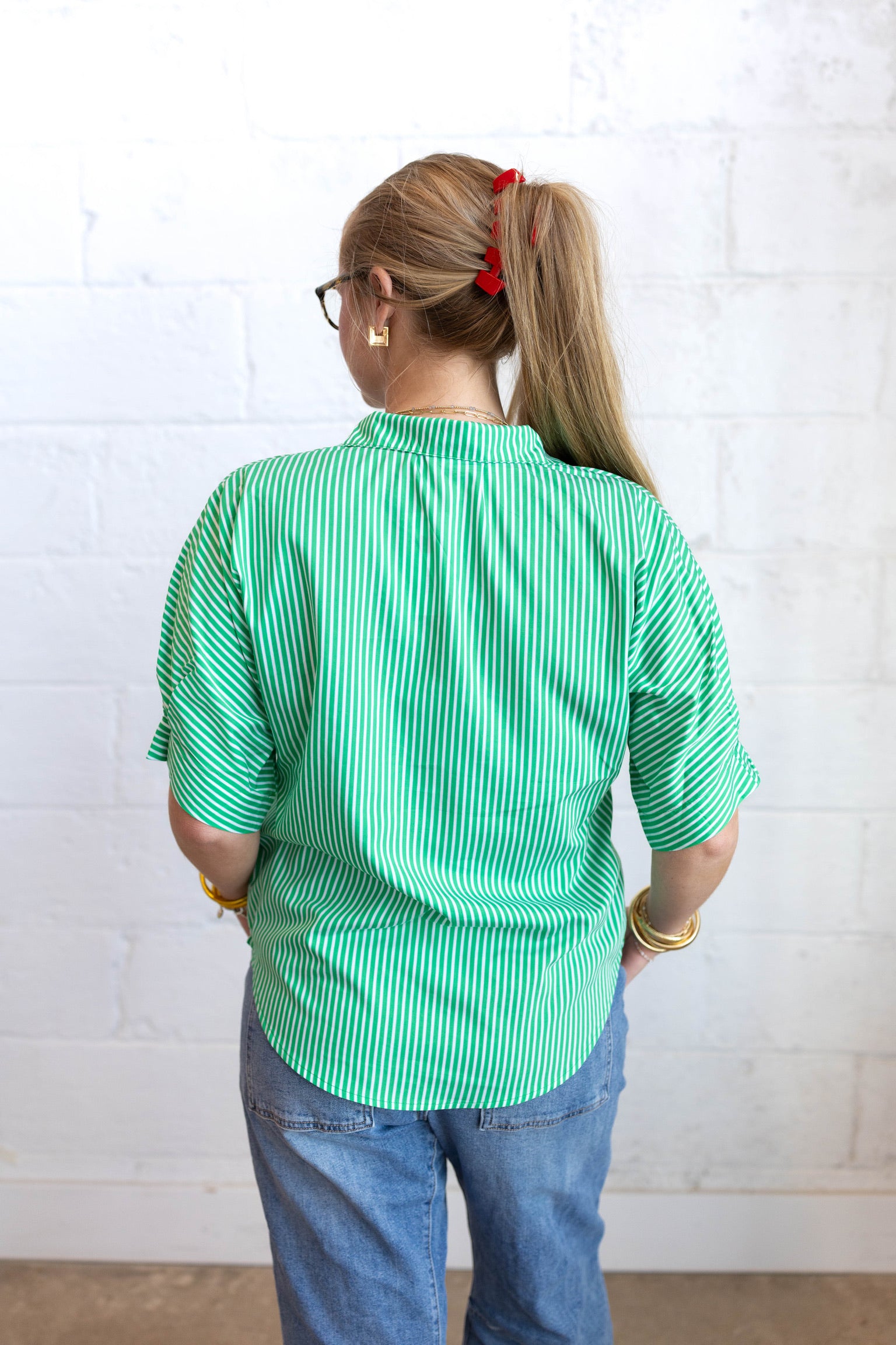 Green Annie Stripe Top