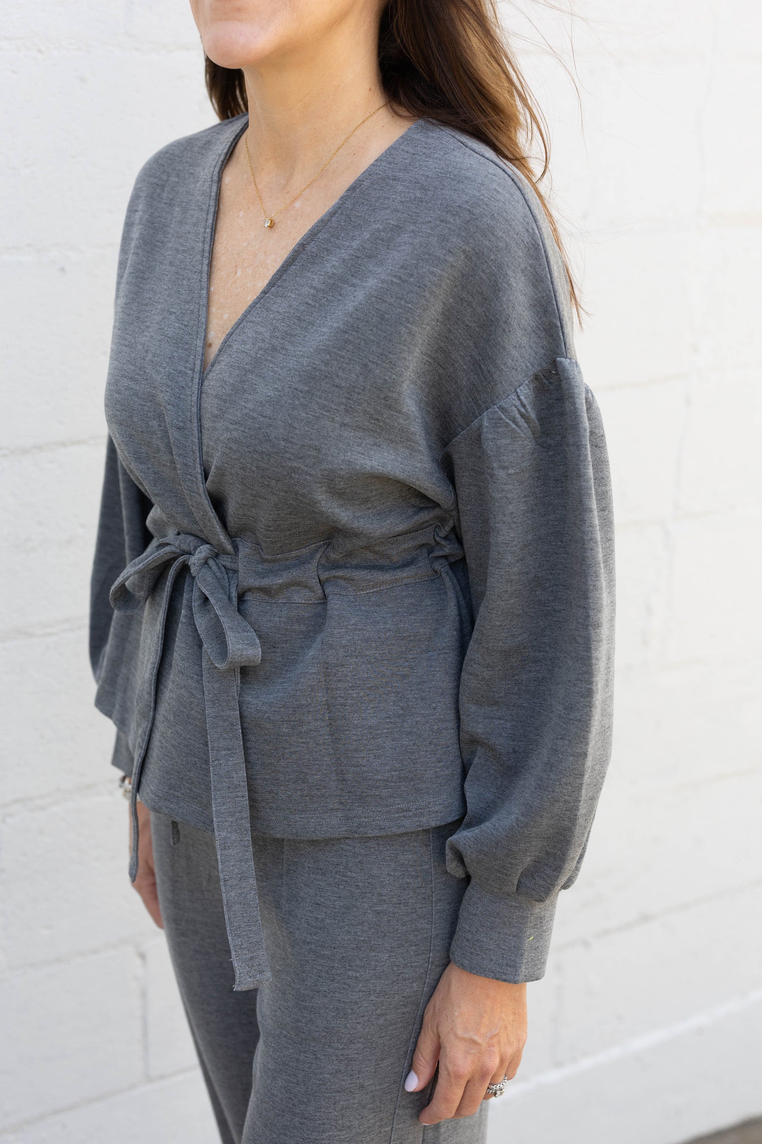 Charcoal Butter Wrap Cardigan