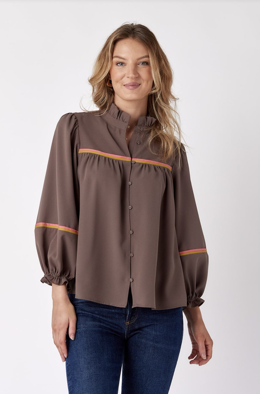 Crosby Taupe Worth Blouse