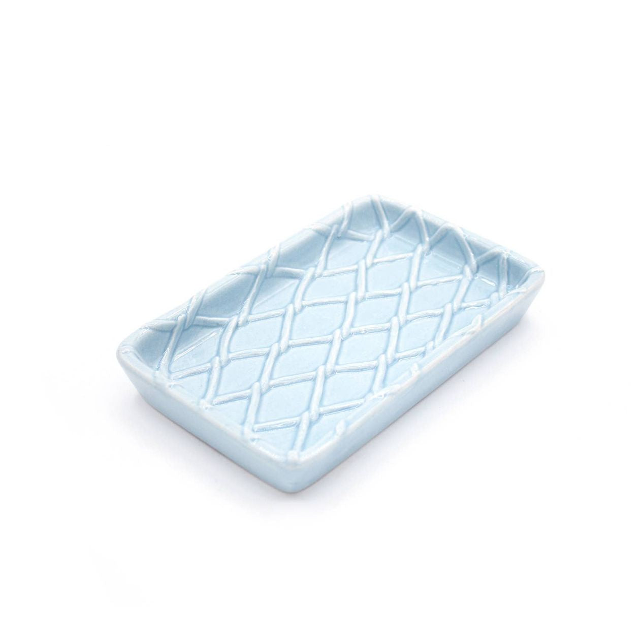 Blue Textured Soap Dish