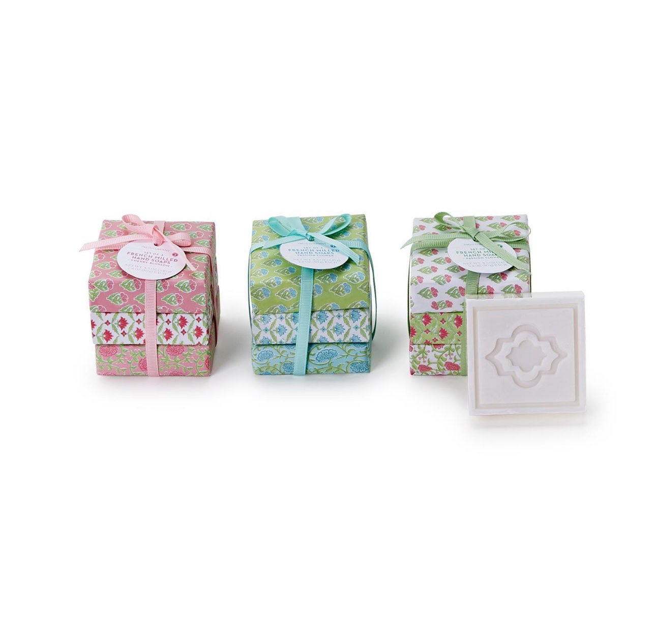 Floral Wrapped Soap, Set of 3