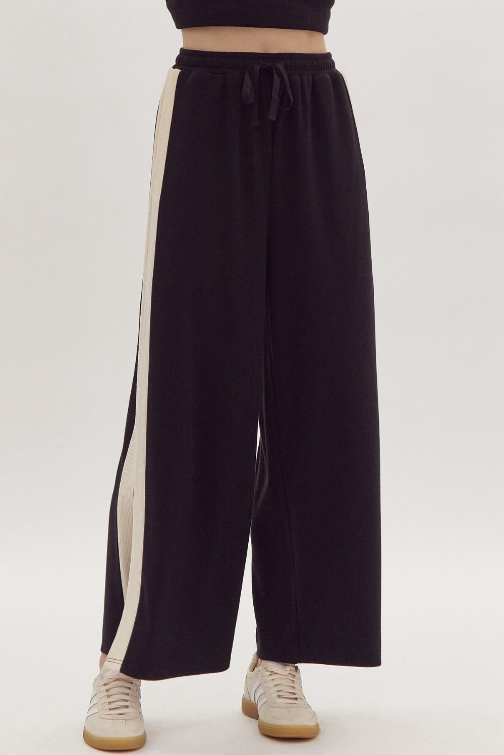 Black Color Block Pants