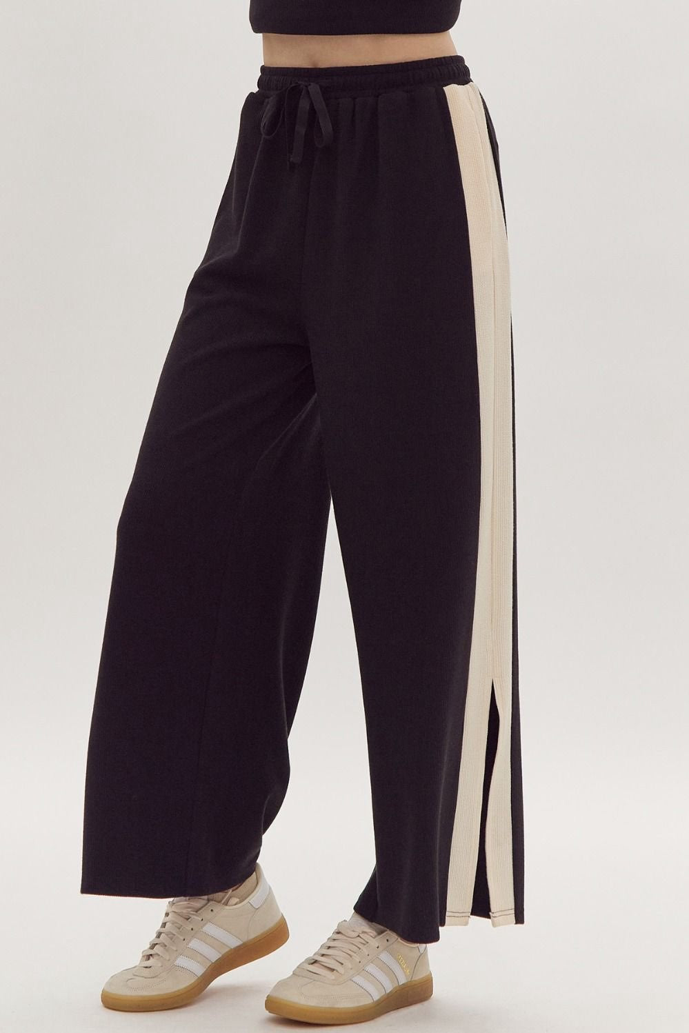 Black Color Block Pants