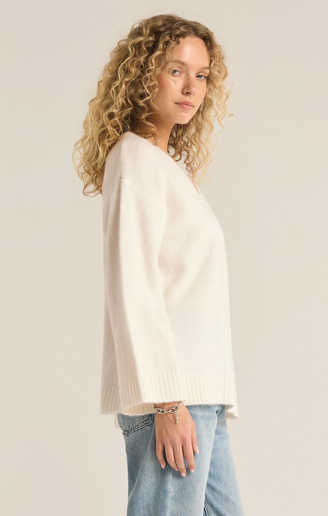 Cream Modern Sweater