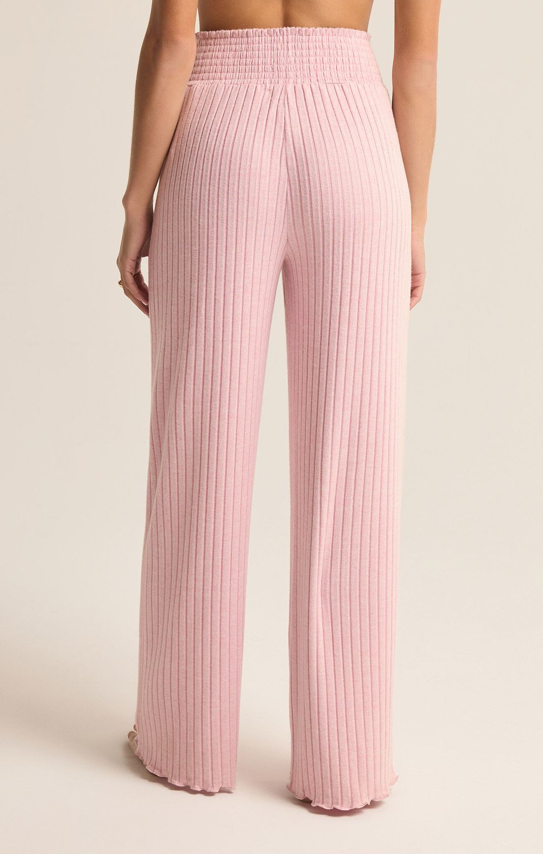 Dawn Mauve Smocked Rib Pant