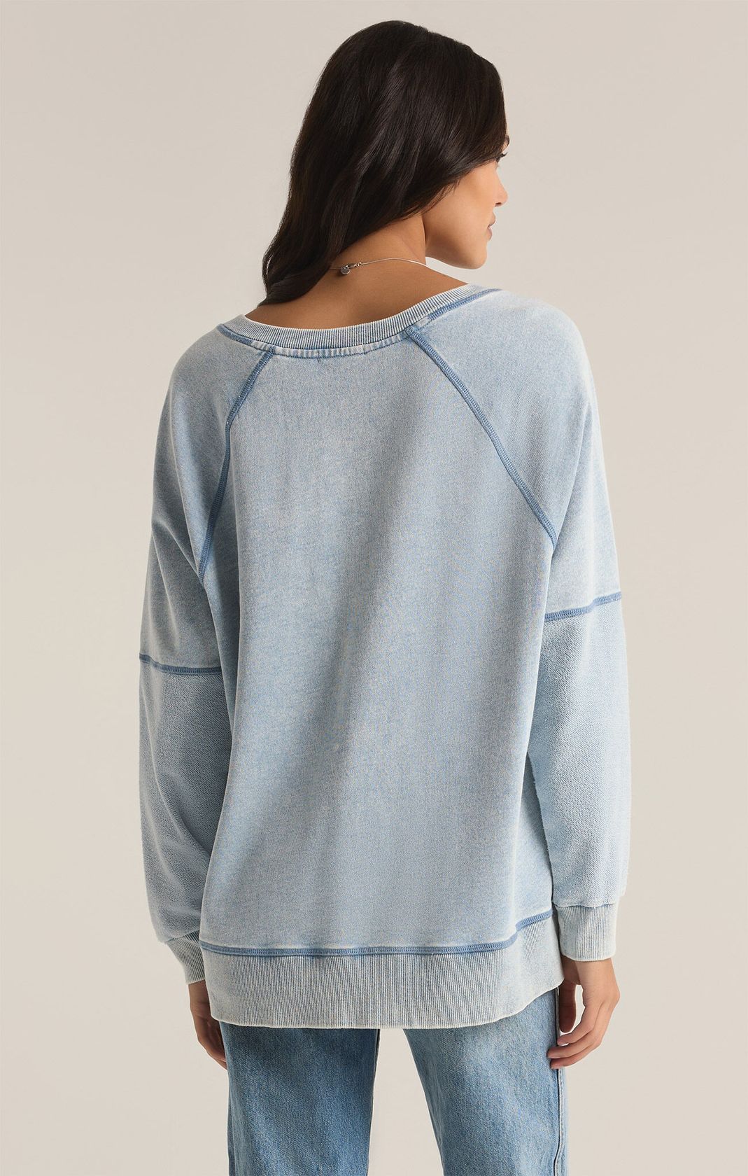 Easy V Knit Denim Sweatshirt | Z SUPPLY