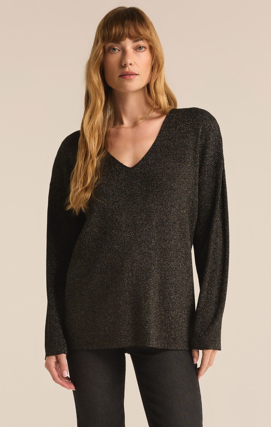 Goldie Sparkle V-Neck Sweater