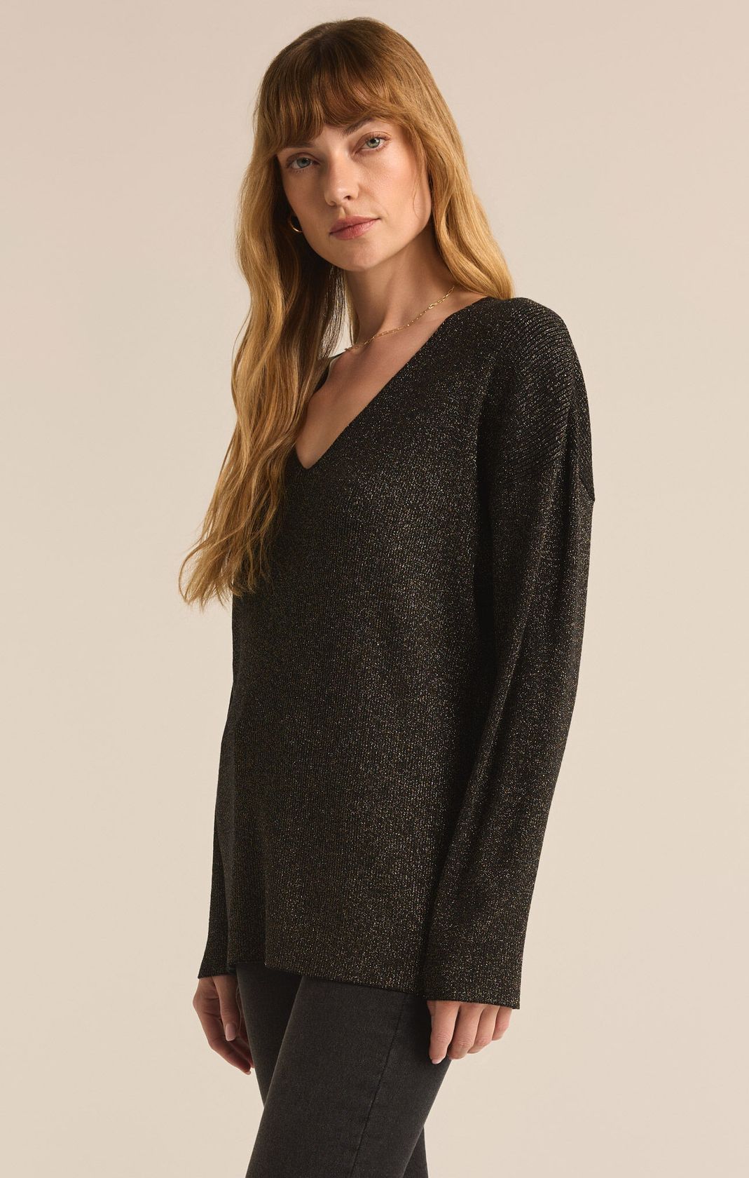 Goldie Sparkle V-Neck Sweater