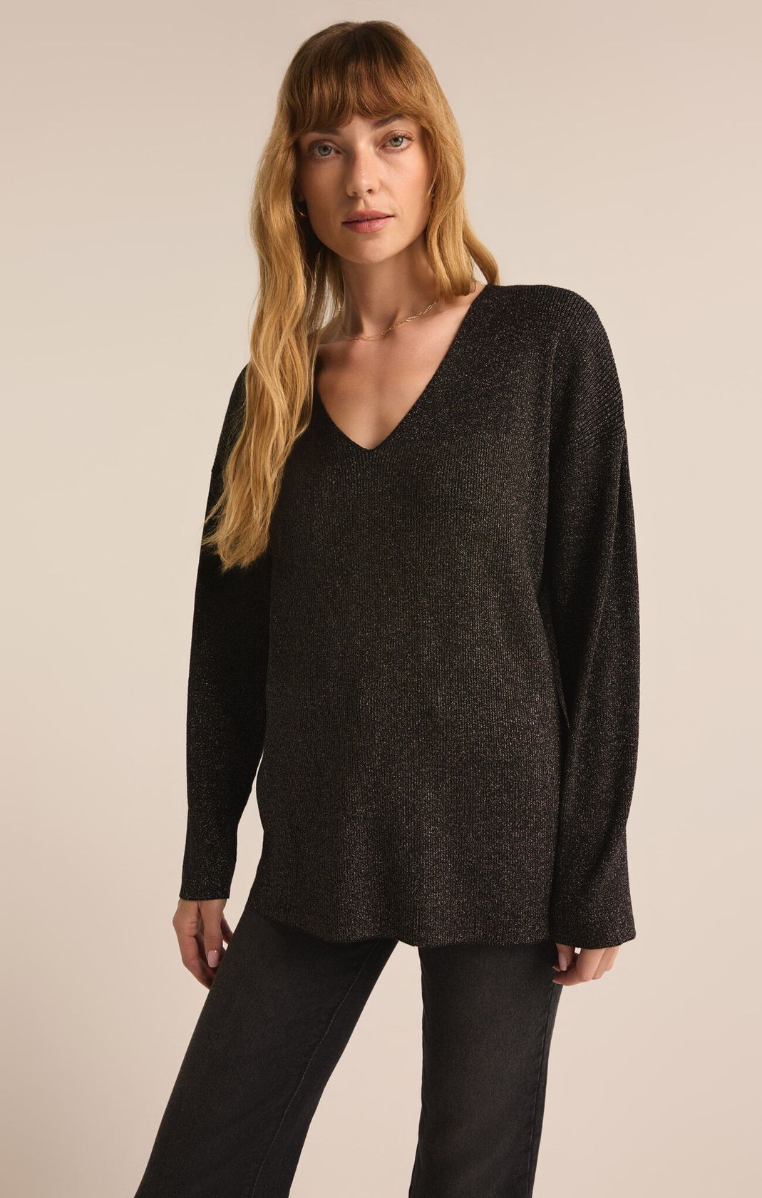 Goldie Sparkle V-Neck Sweater