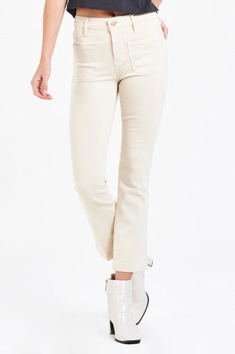 Jeanne Vanilla High Rise Crop Flare