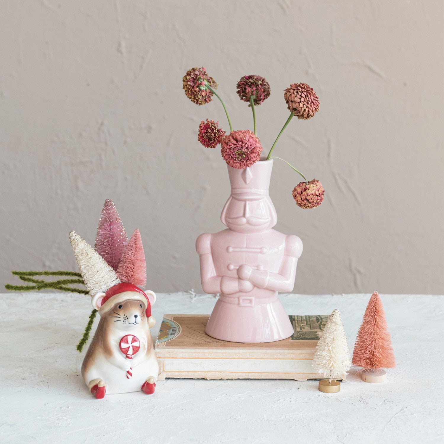 Pink Ceramic Soldier Vase