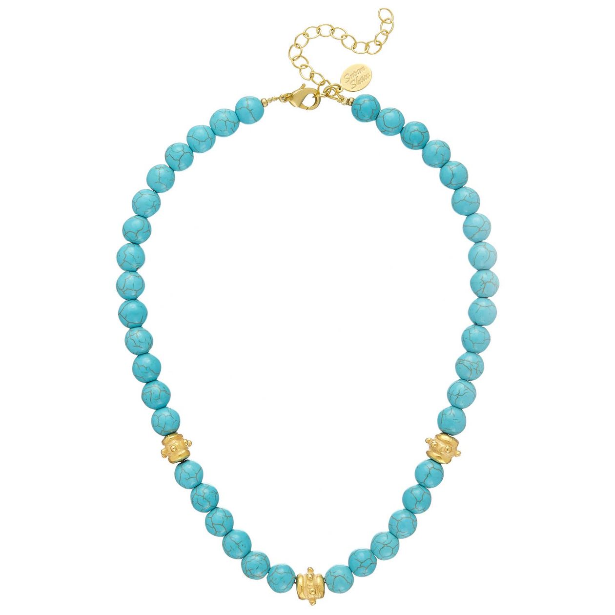 Genuine Turquoise Gold Bentley Beads Necklace