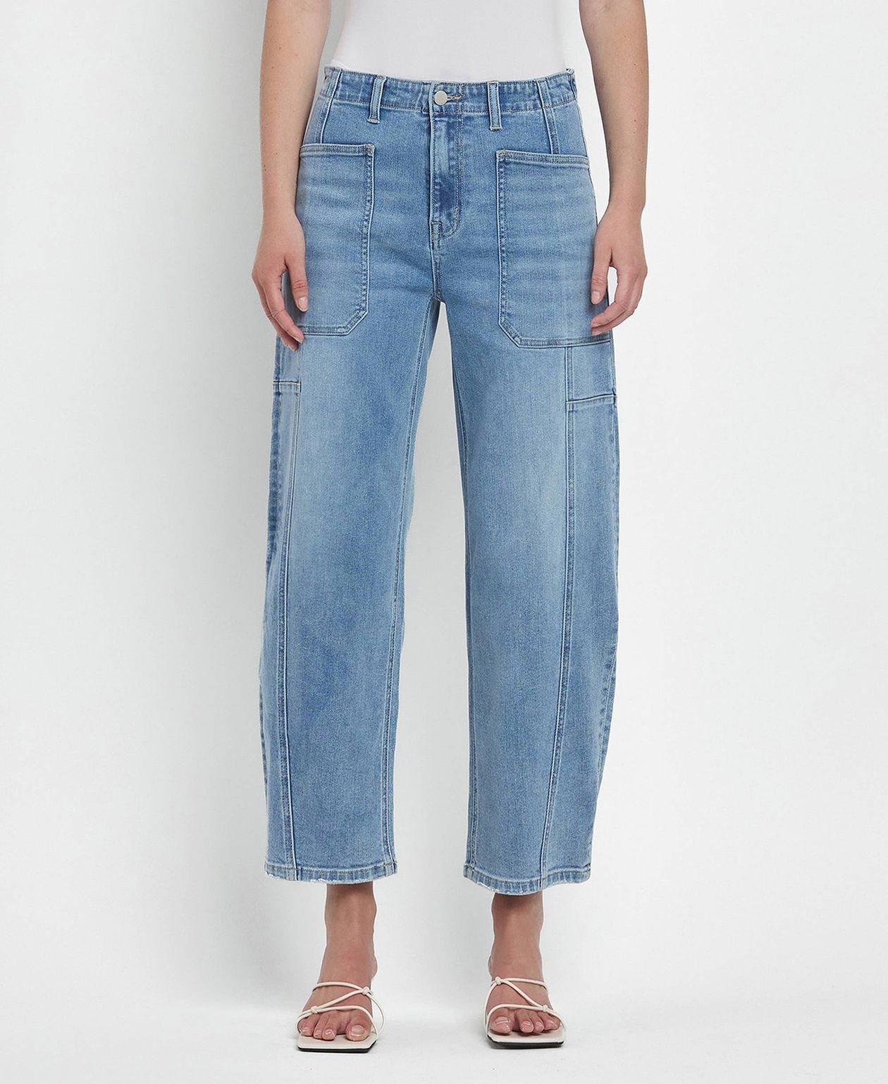 High Rise Crop Barrel Jeans