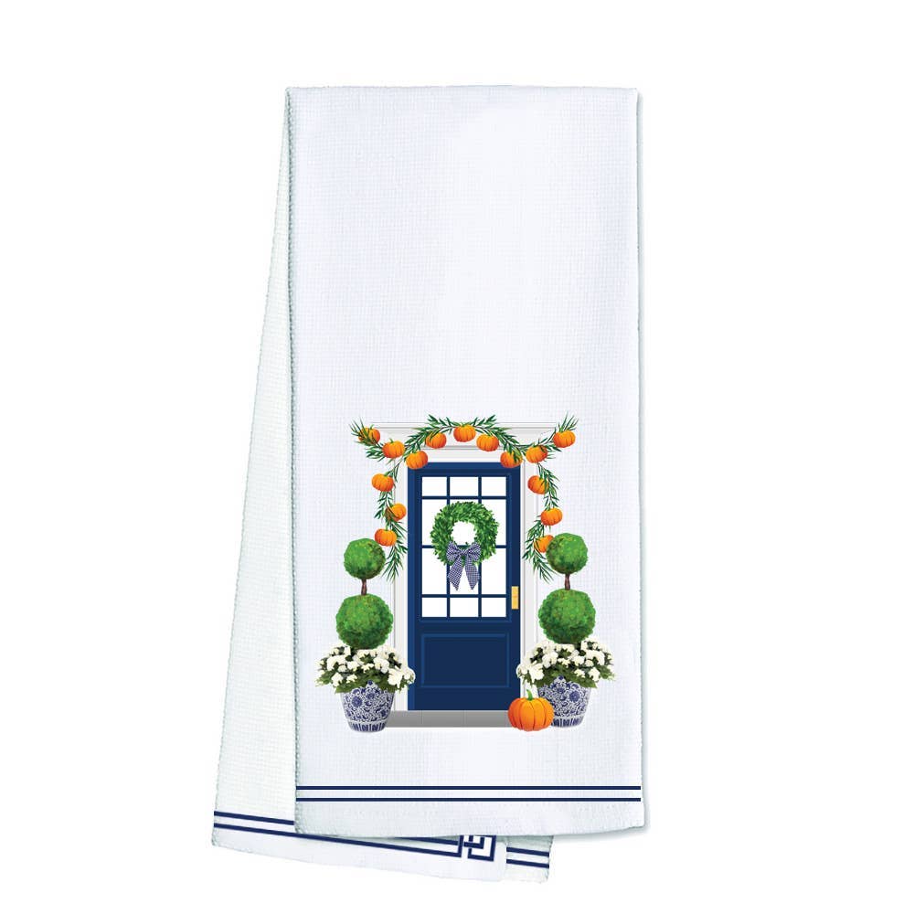 Fall Front Door Tea Towel