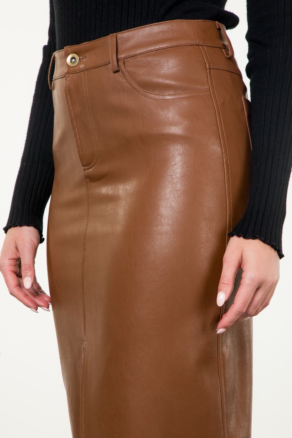 Leather Midi Skirt