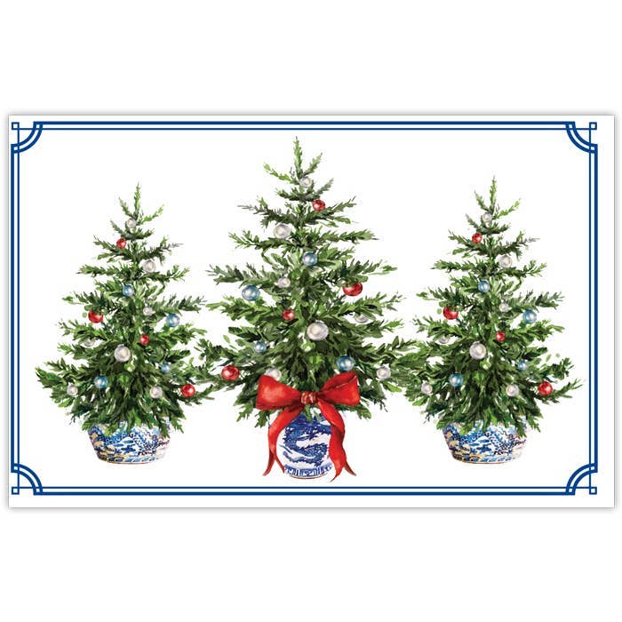 Christmas Trees in Chinoiserie Pots Placemat