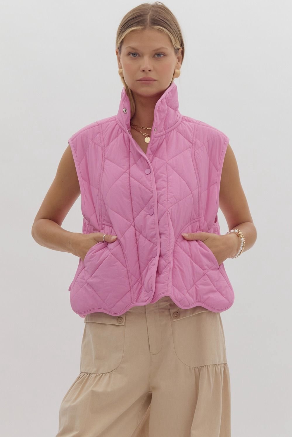 Bubble Gum Quilted Vest