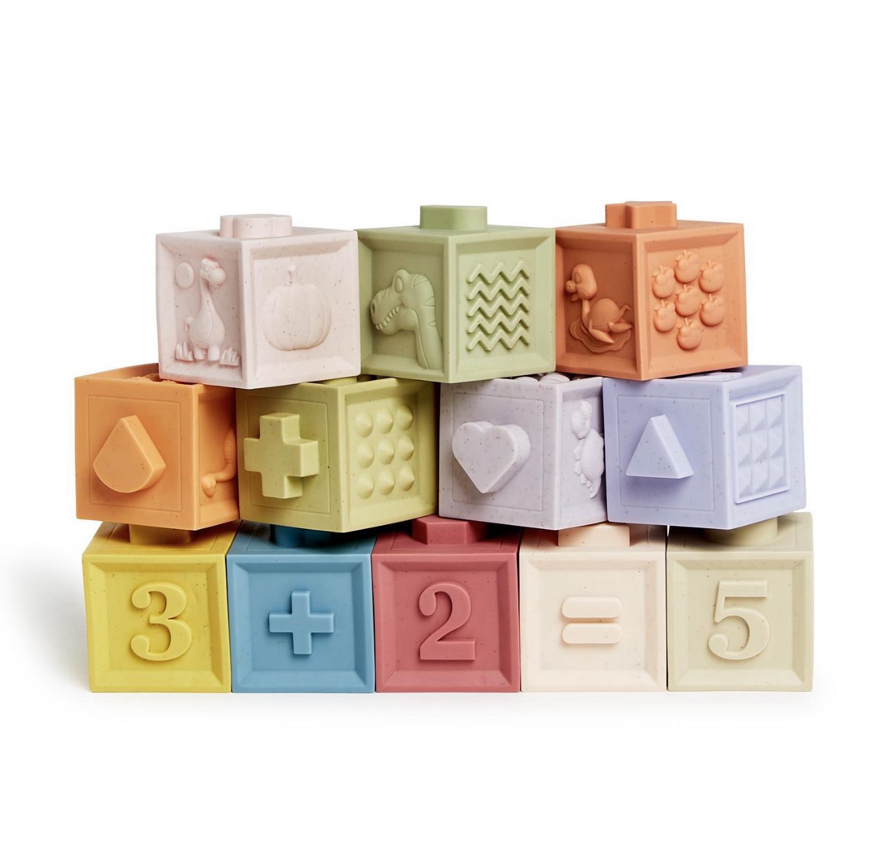 Dino-mite Blocks 12 Pc Stackable Numbers and Dinosaurs Block Set