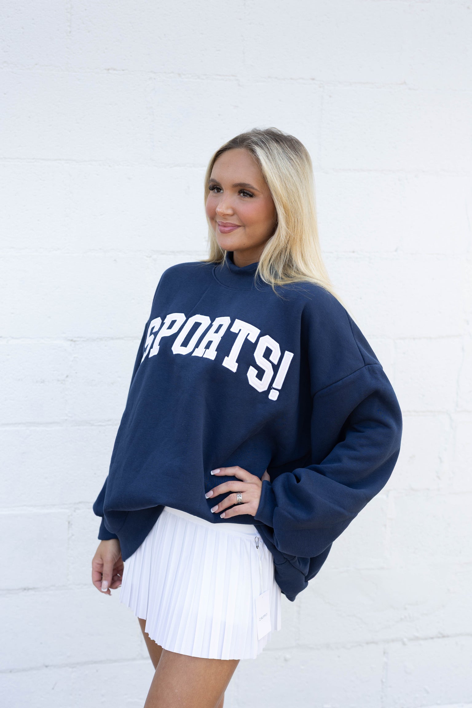 Navy Sports Mockneck