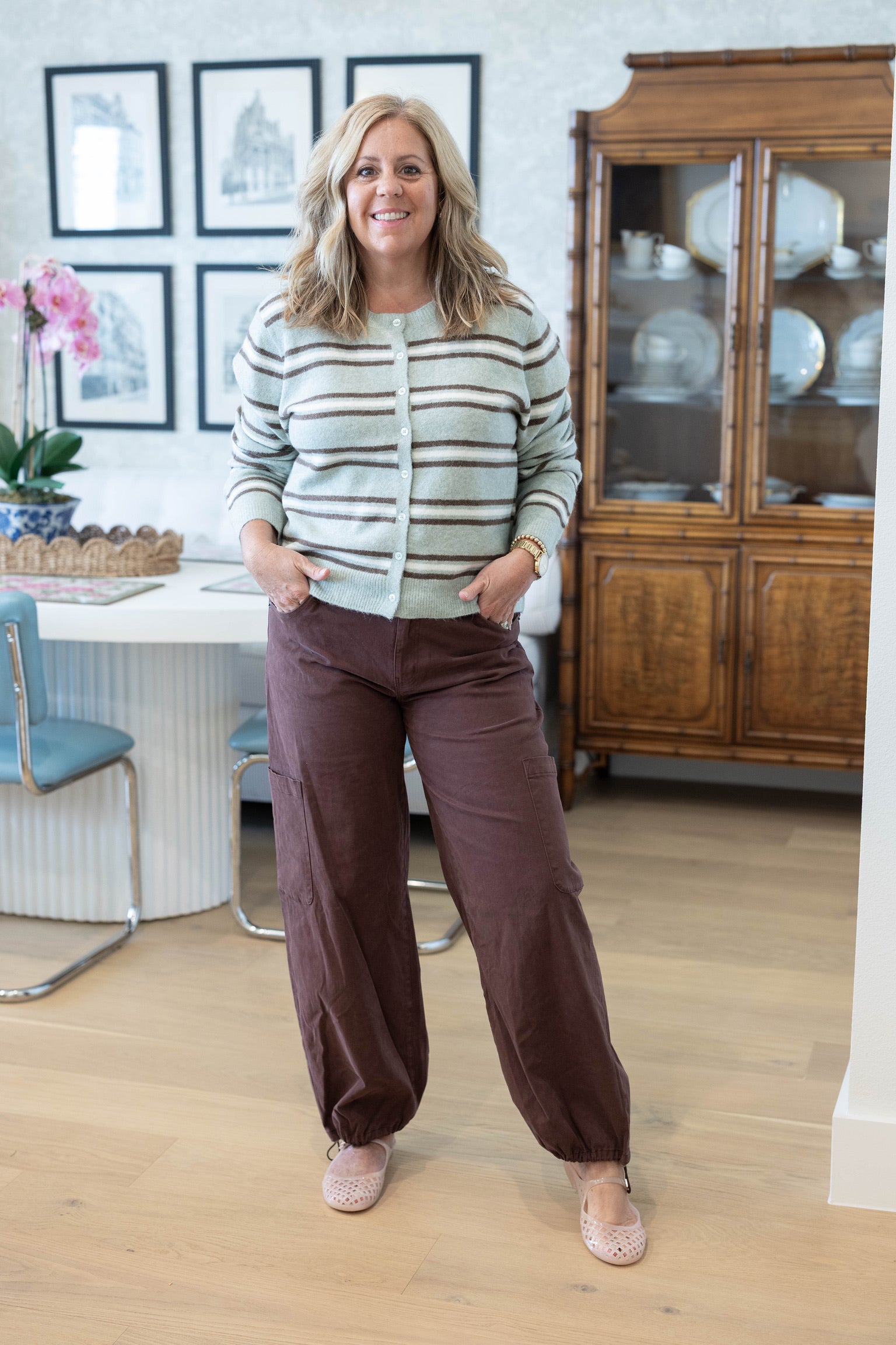Aqua Cloud Medina Stripe Cardigan