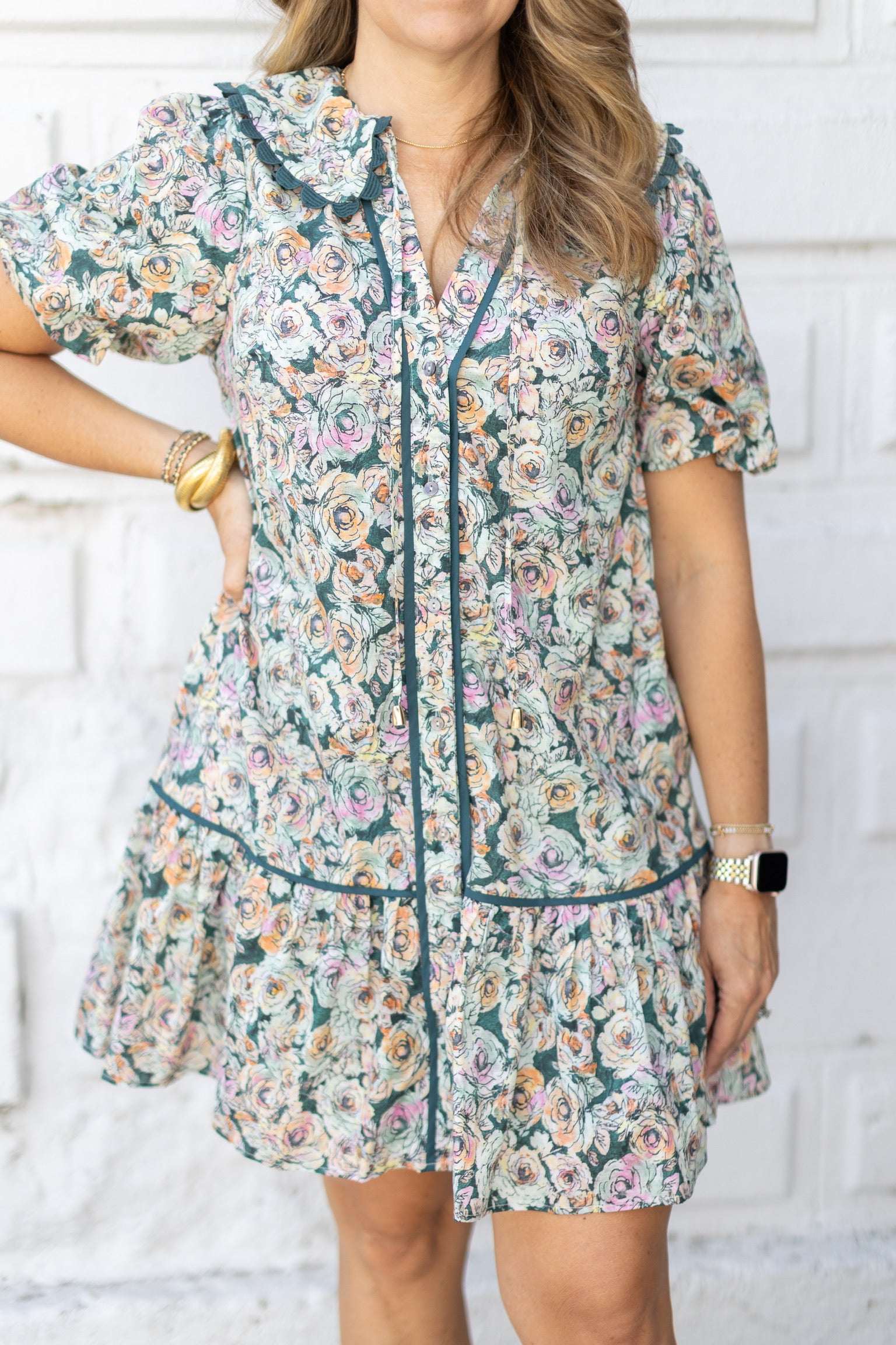 Field of Blooms Collar Dress