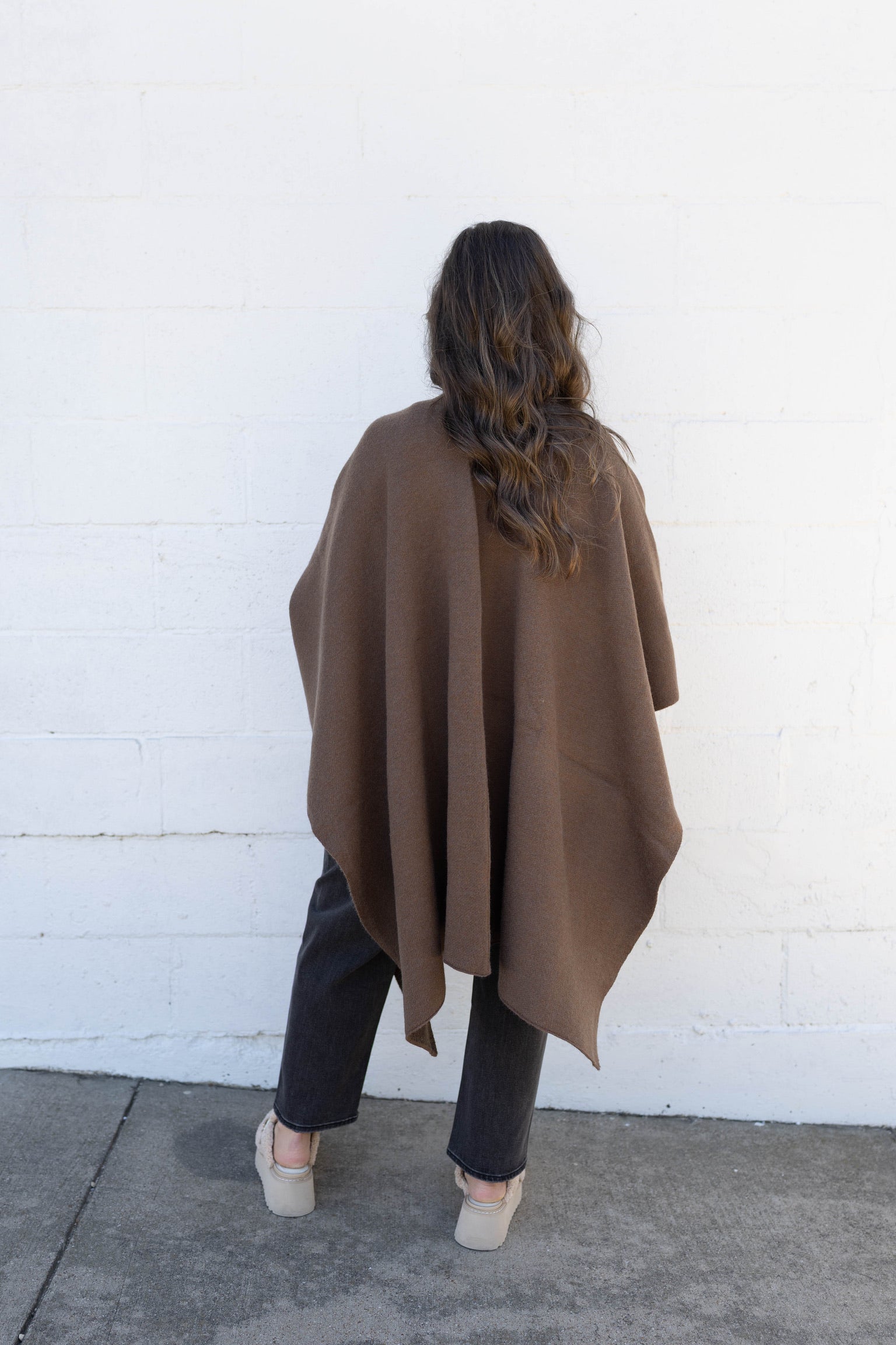 Taupe Long Knit Taupe Cape