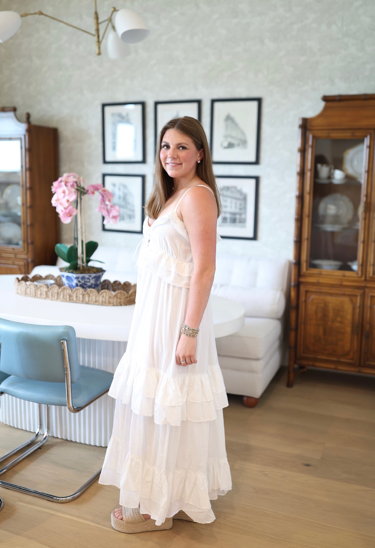 White Voile Freya Maxi Dress
