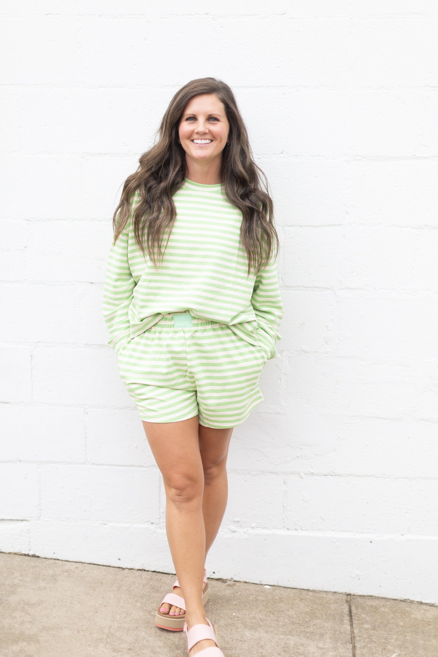 Honeydew Stripe Shorts