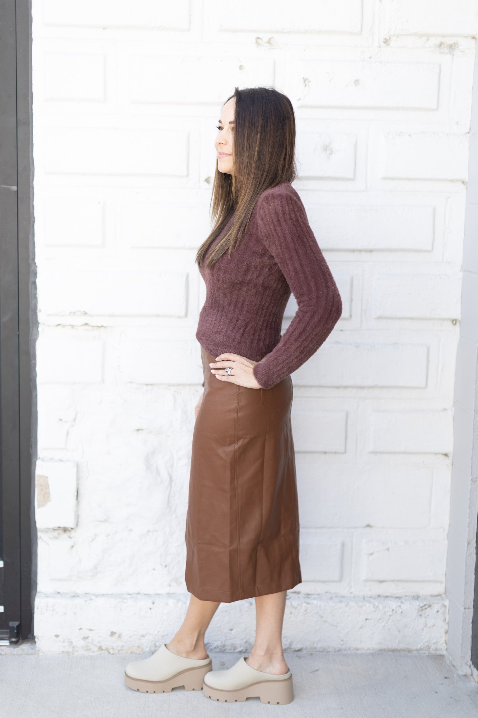 Leather Midi Skirt