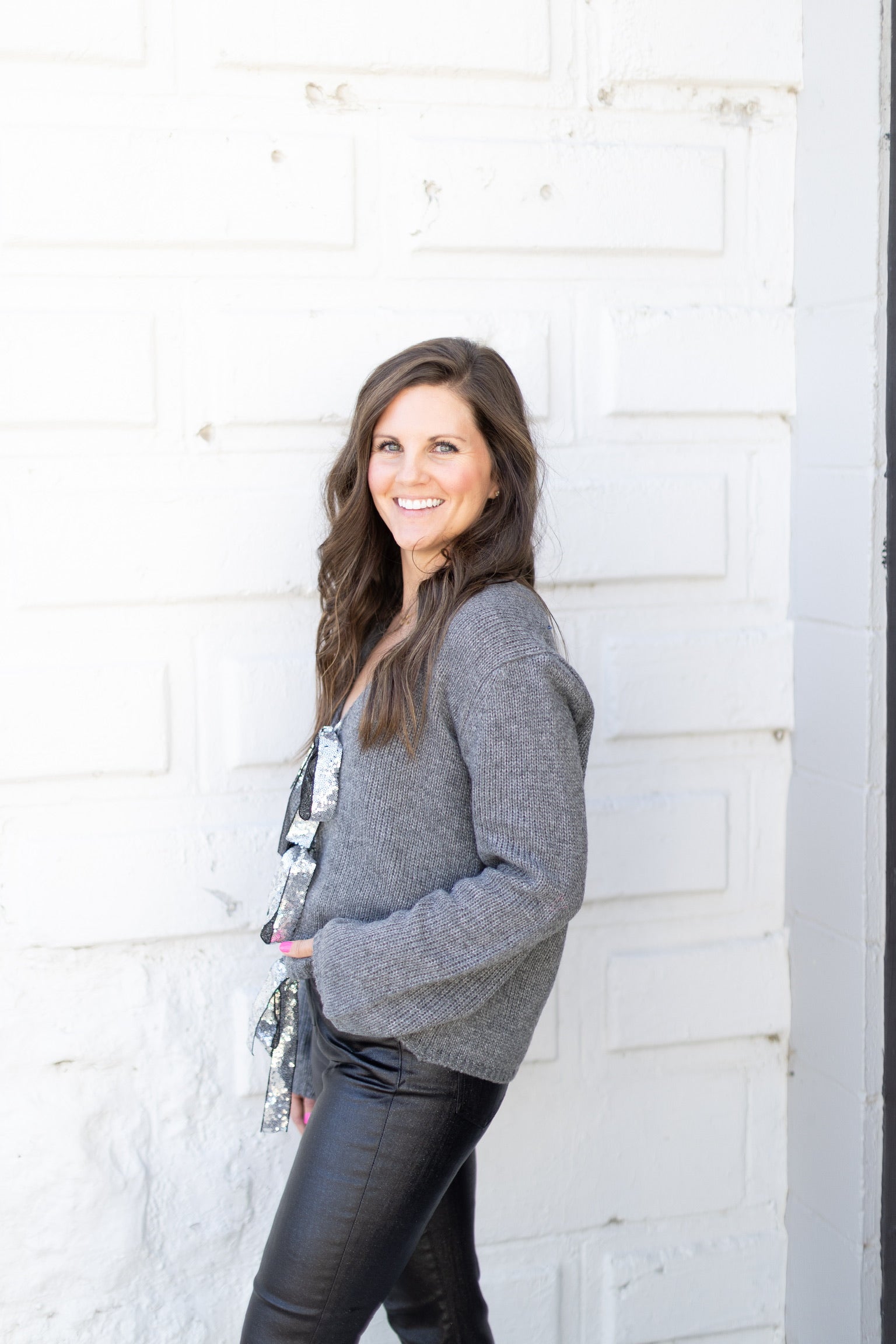 Sequin Bow Cardigan